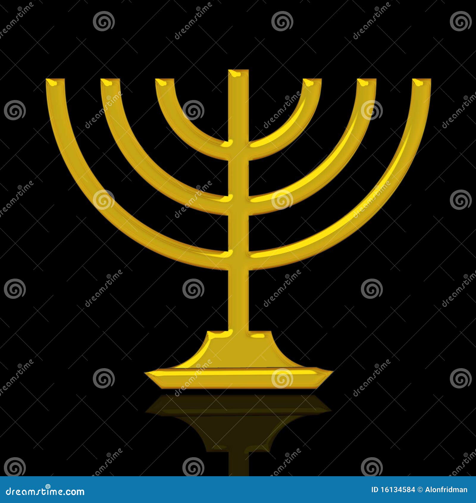Golden Menorah stock illustration. Illustration of candlesticks 16134584