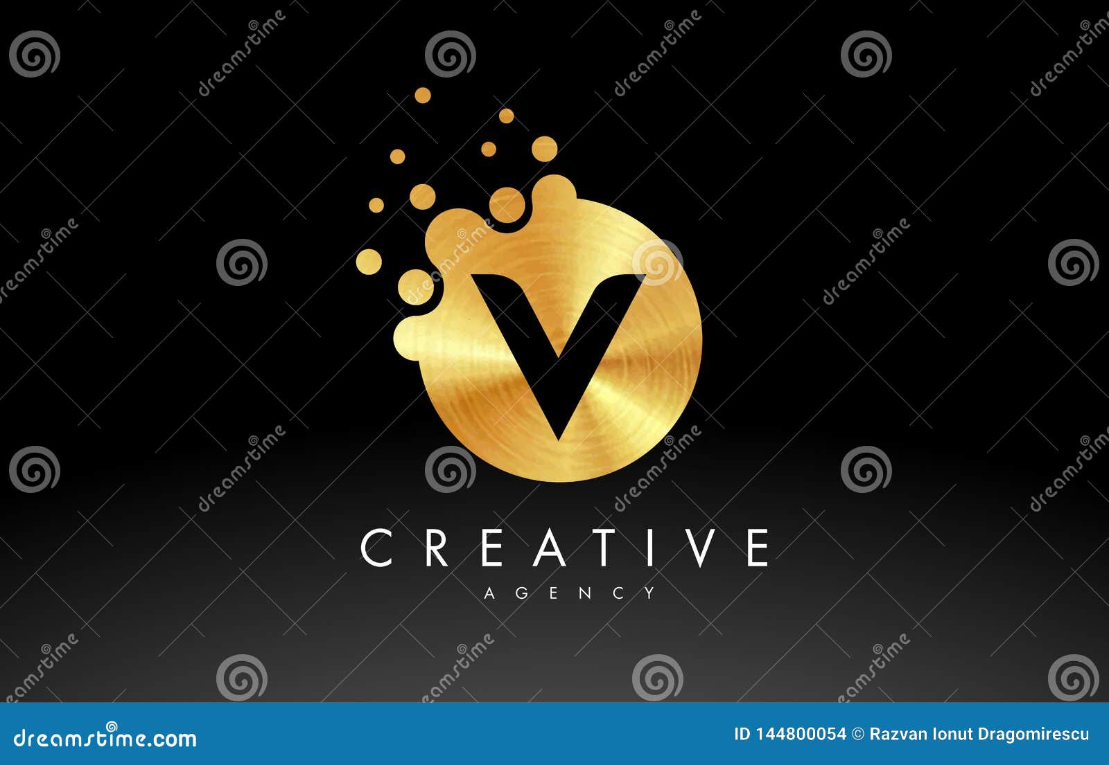 Golden Metal Letter V Logo V Letter Design Vector Stock Vector Illustration Of Abstract Letter