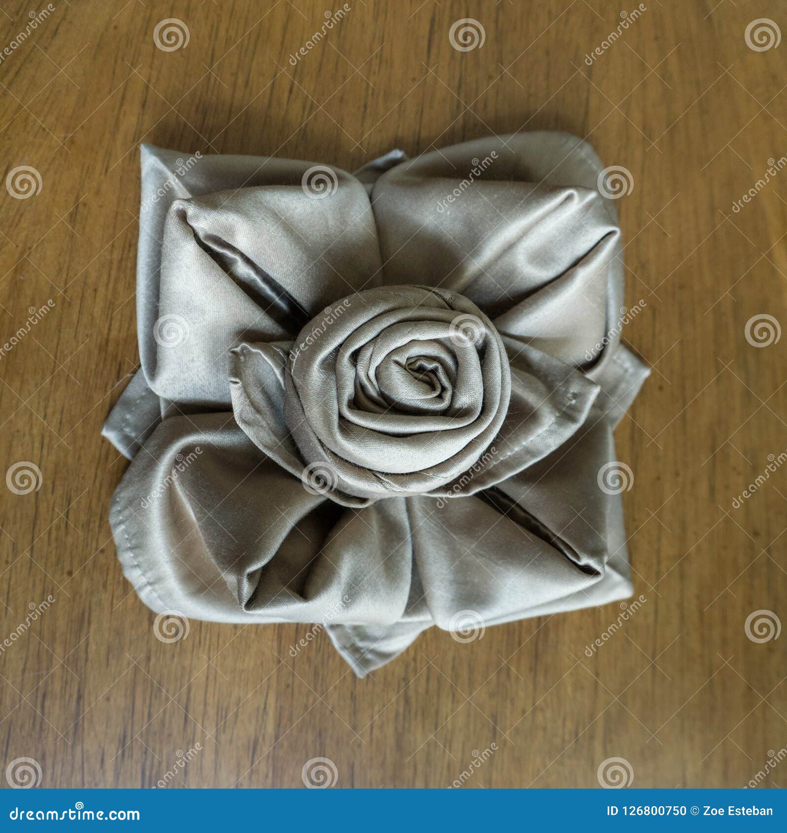Download Golden Napkin Origami Rose Table Decoration For Party Events And Holidays Stock Photo - Image of ...