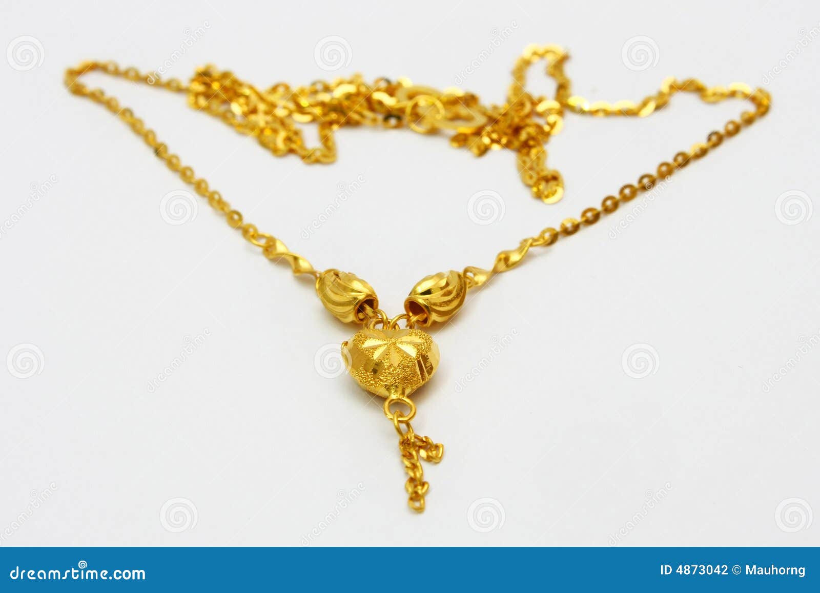 Golden Necklace stock photo. Image of shinning, chain 4873042