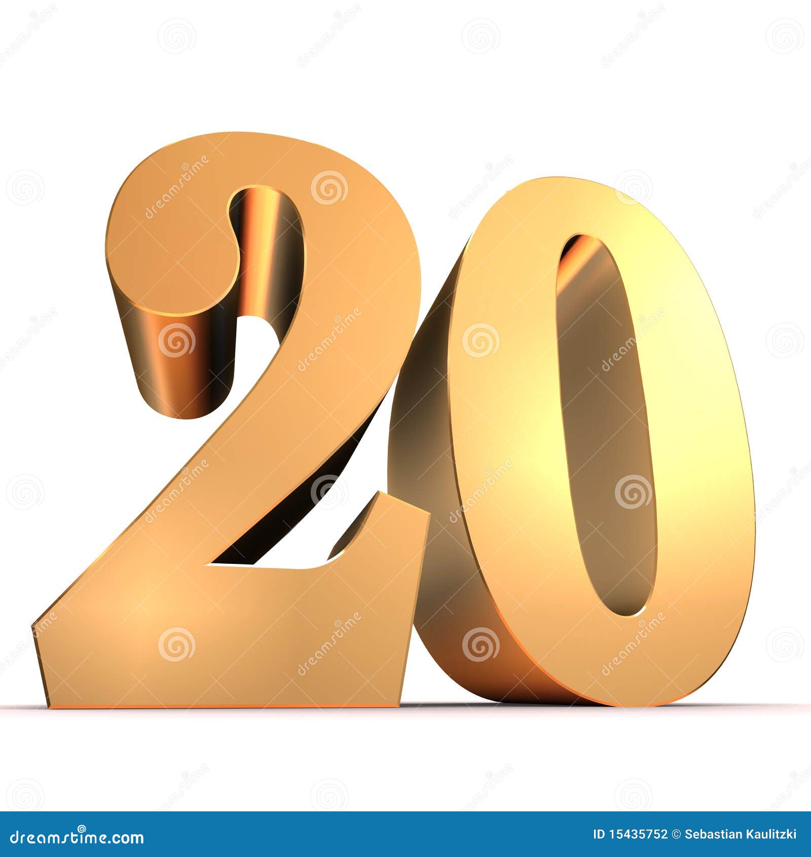 Golden Number 20 Stock Illustration Illustration Of Brushed