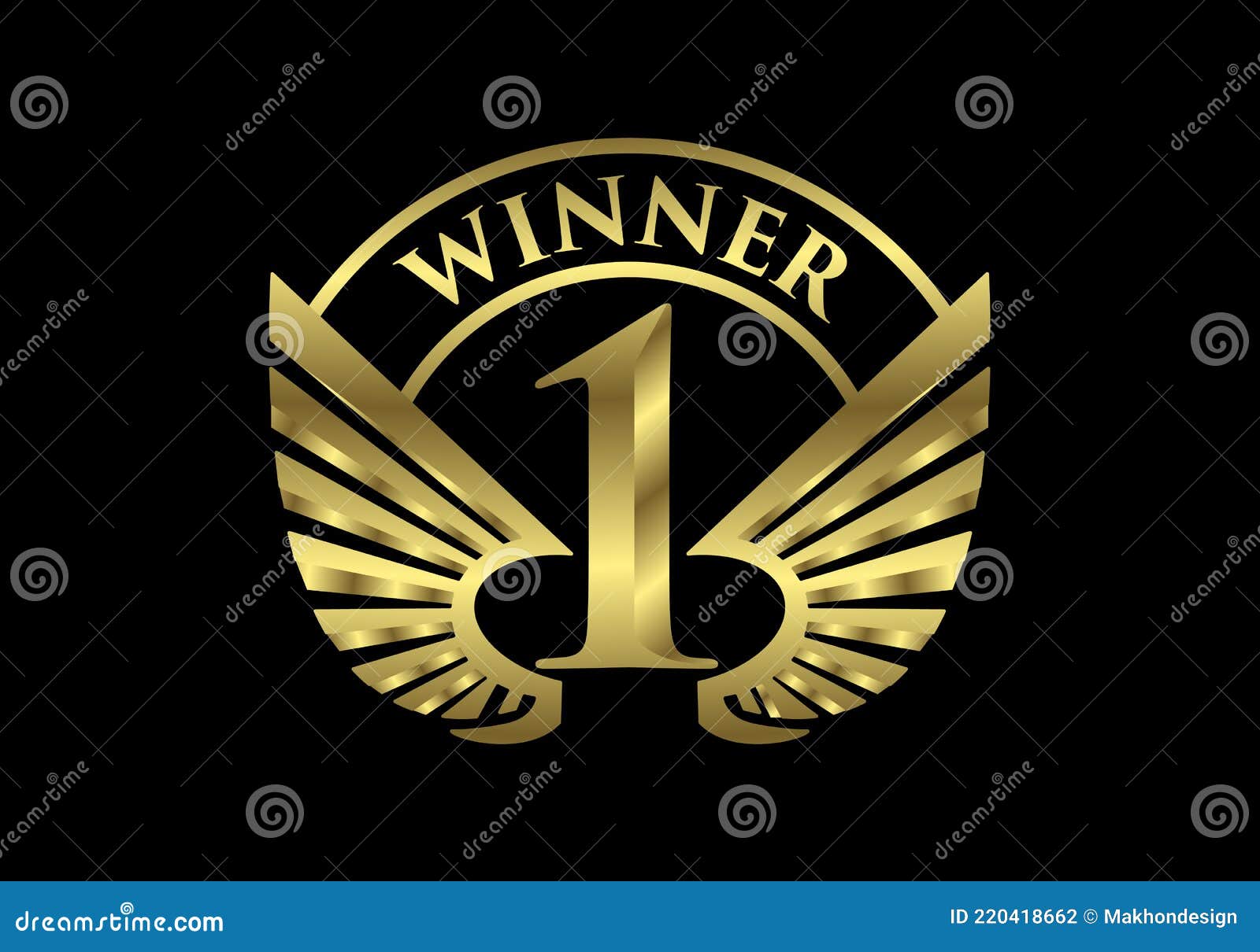 Golden Number-one Icon, Award, Champion, Winner, Success Concept