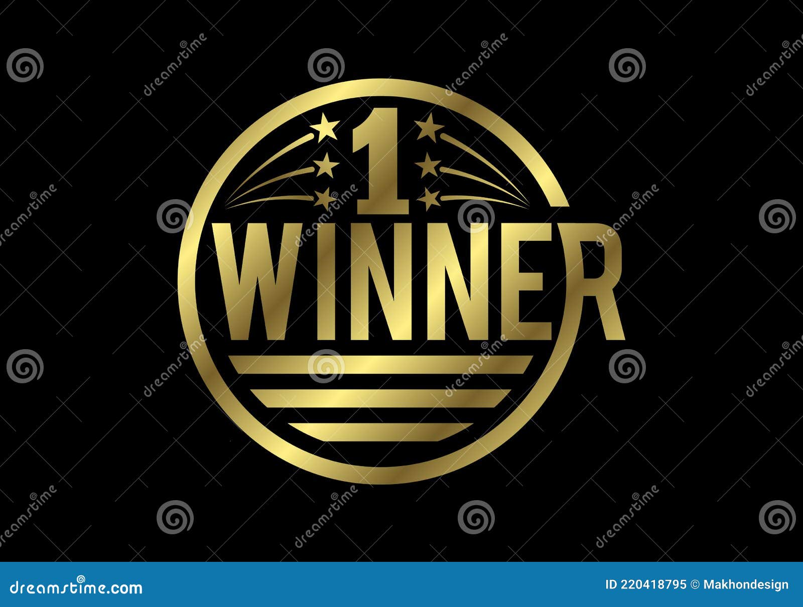 Golden Number-one Icon, Award, Champion, Winner, Success Concept