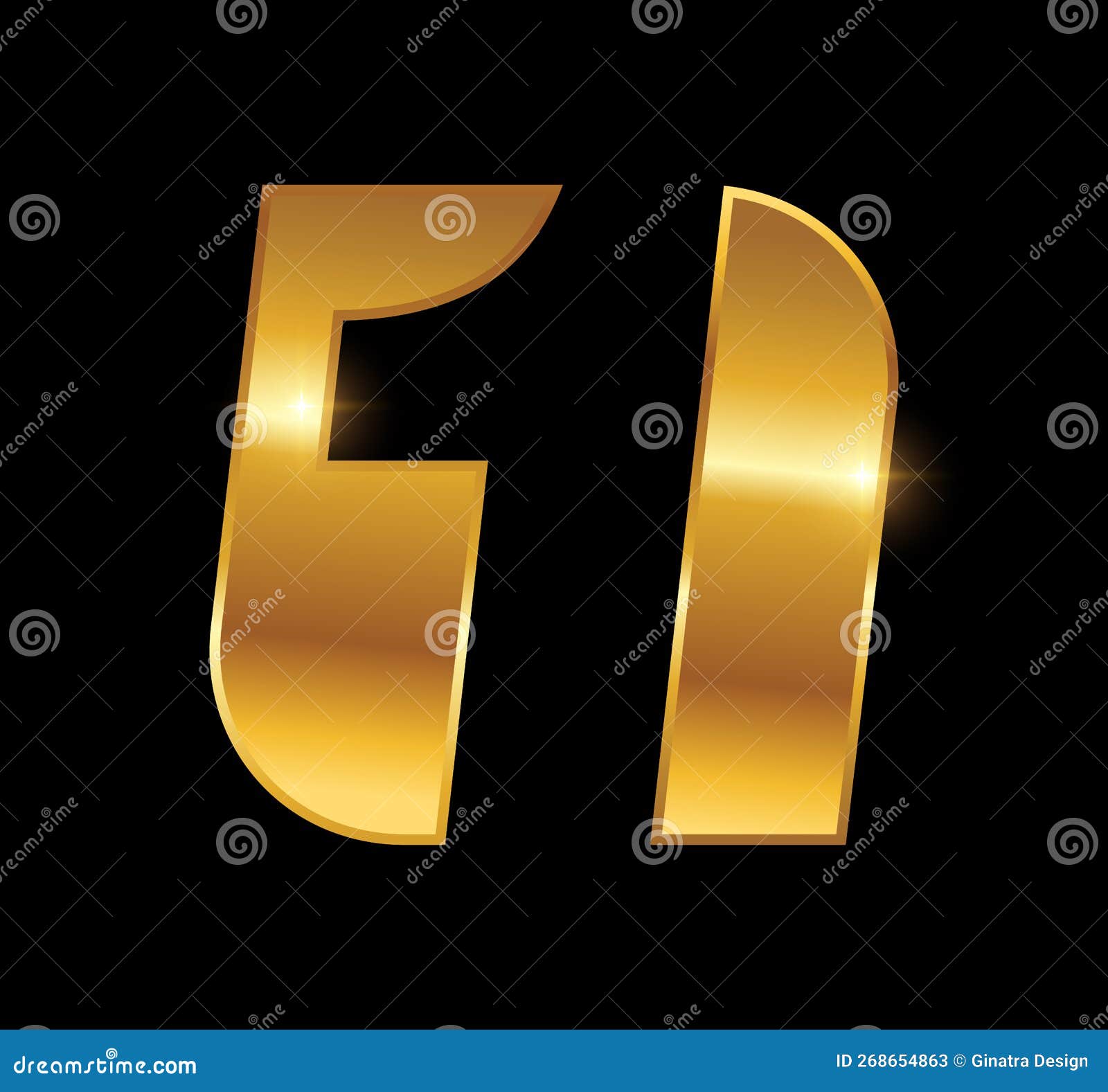 Golden Number One Logo Vector Icon Stock Vector - Illustration of