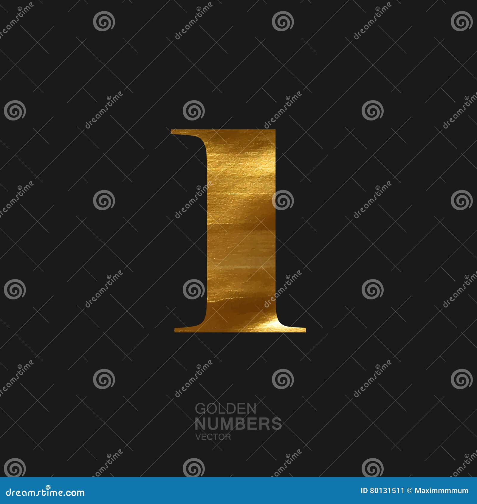 Golden number 1 stock vector. Illustration of metal, poster - 80131511