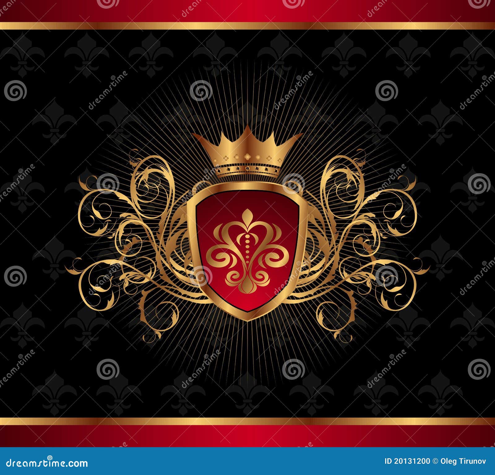 Golden Ornate Frame with Crown Stock Vector Illustration of flower