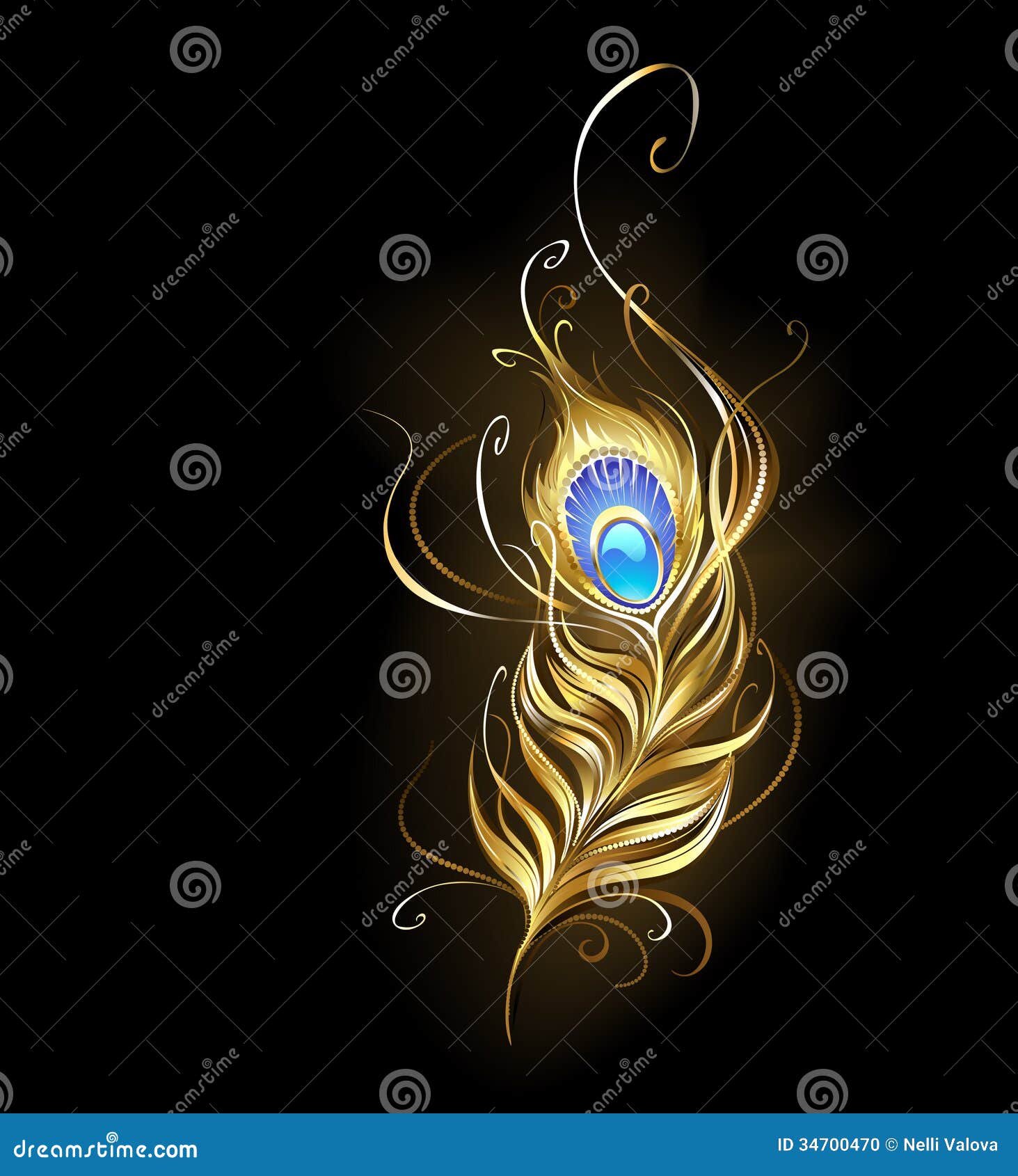 golden peacock feather