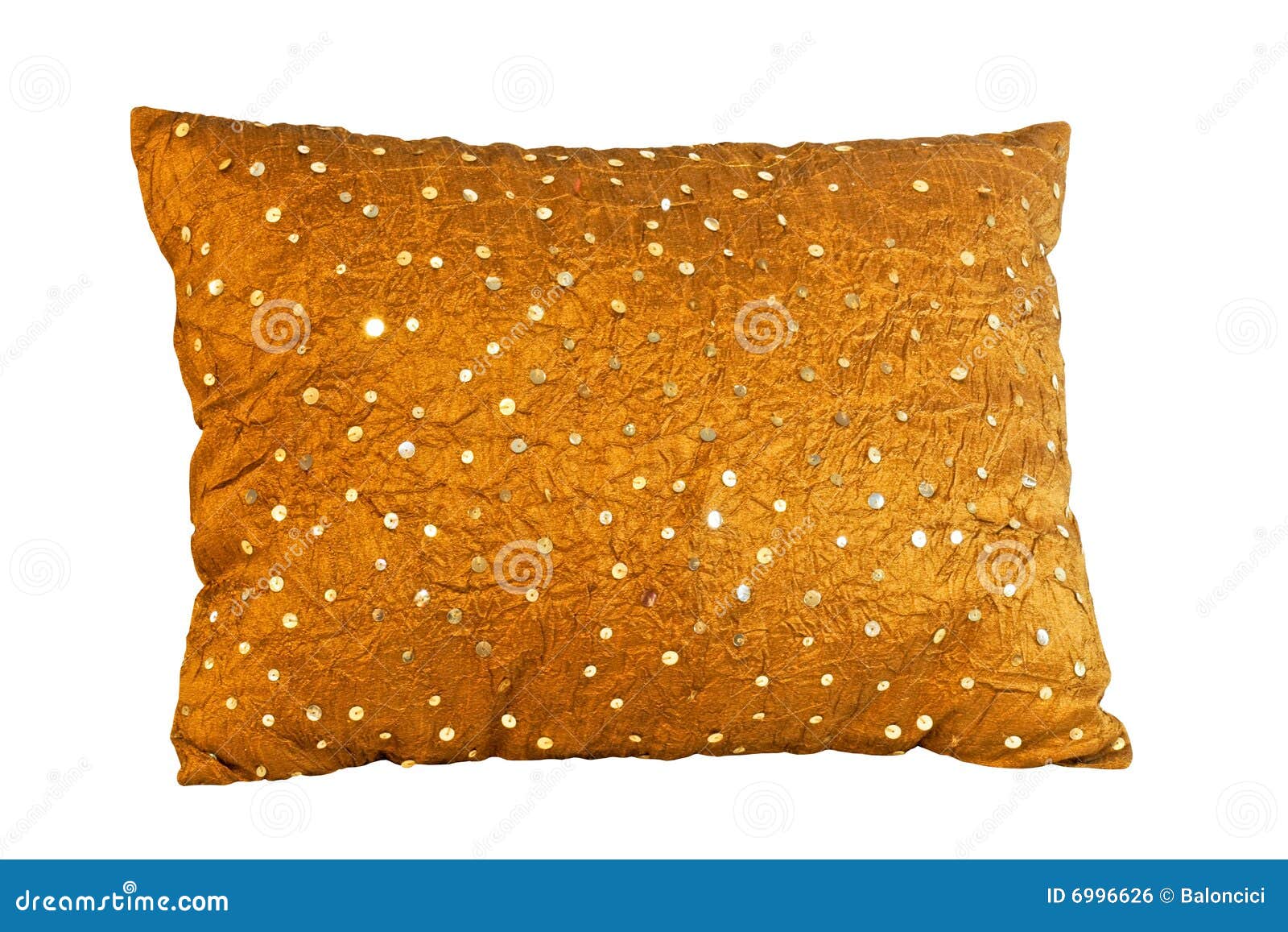 Golden pillow stock photo. Image of clipping, comfortable 6996626
