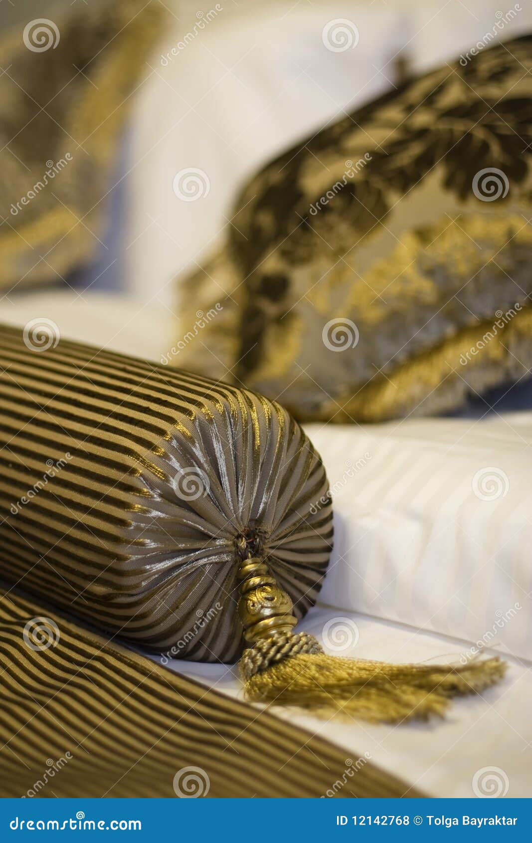 Golden pillows stock photo. Image of close, beautiful 12142768