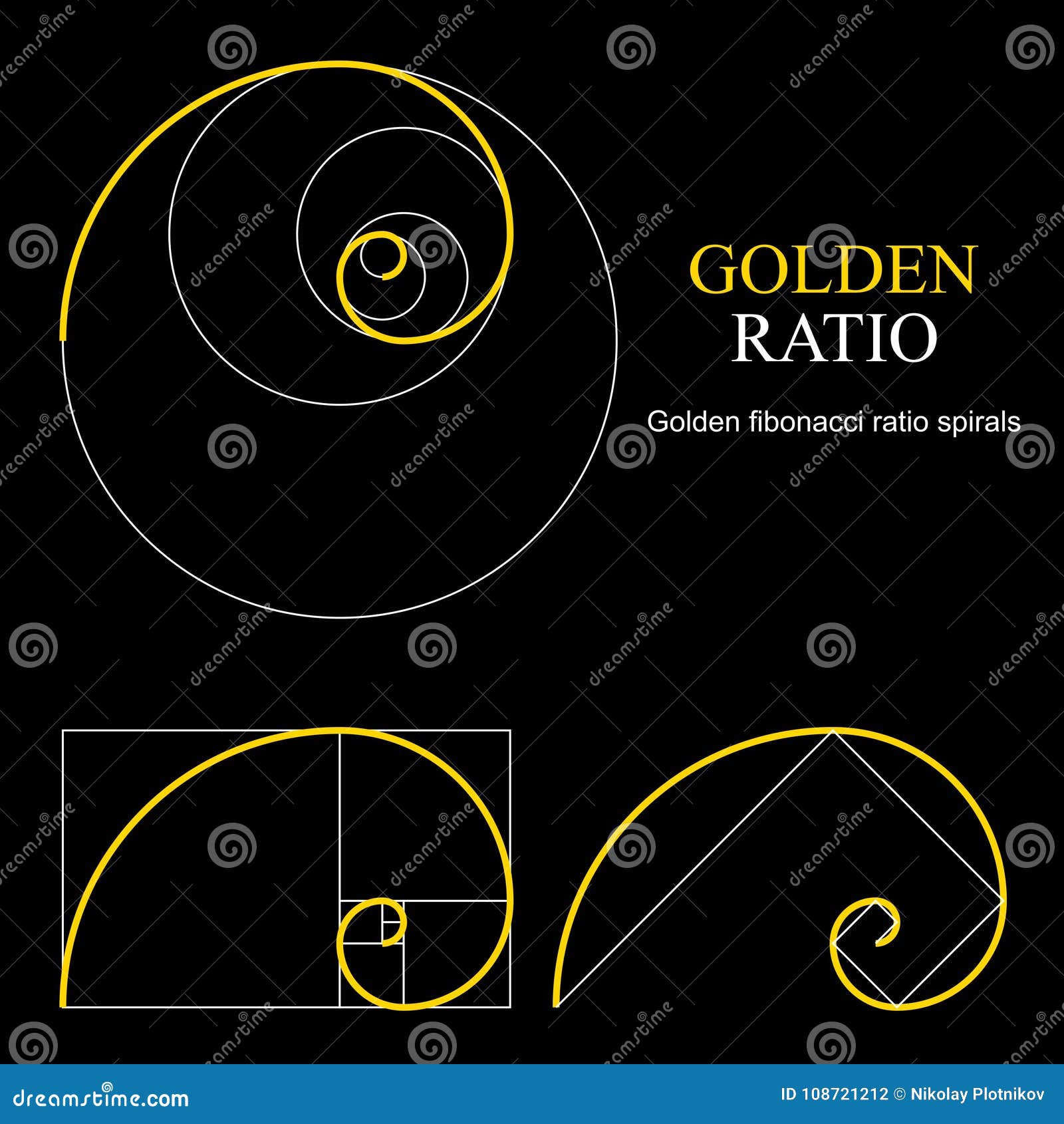 Golden Ratio Template Set Proportion Symbol Graphic Design Element Golden Section Spiral Stock Vector Illustration Of Pattern Curve