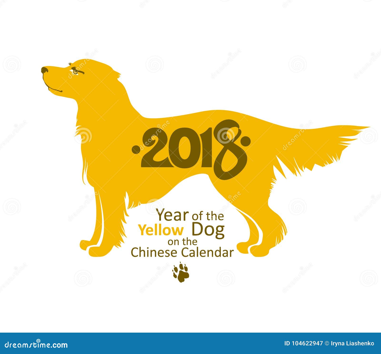 Golden retriever 2018 stock illustratie. Illustration of grafisch ...