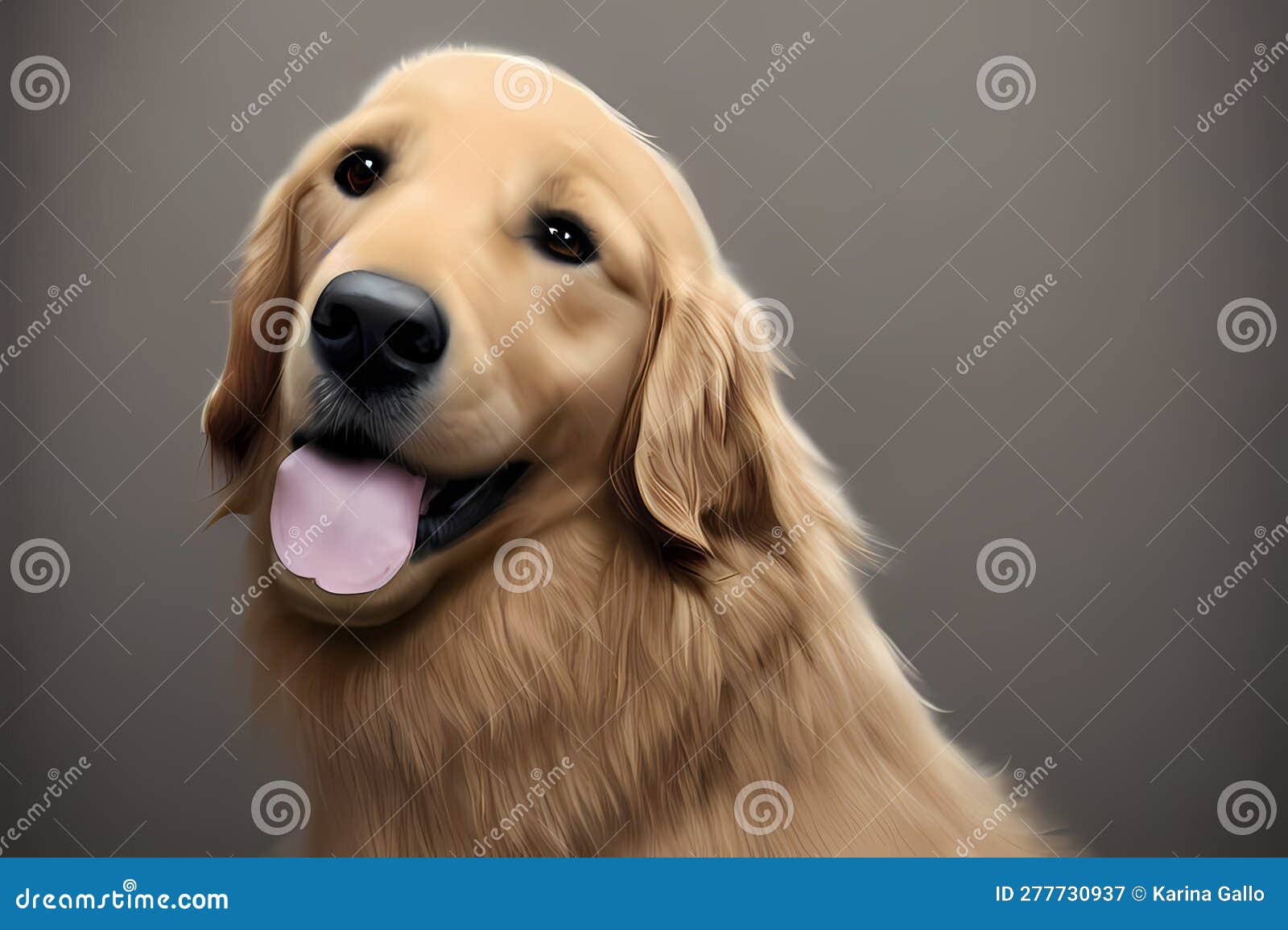 Golden Retriever- a Fluffy and Adorable Puppy Stock Illustration