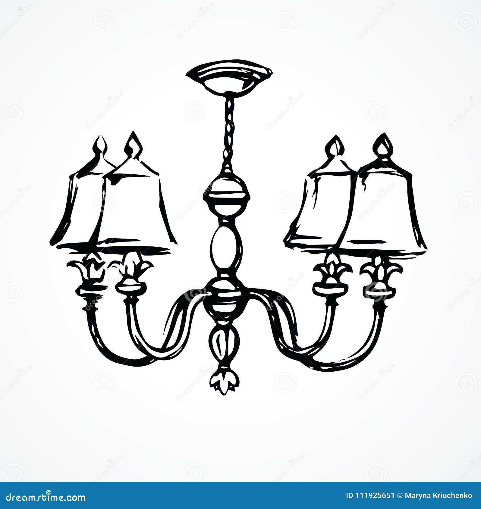 Chandelier. Vector drawing stock vector. Illustration of glass - 111925651