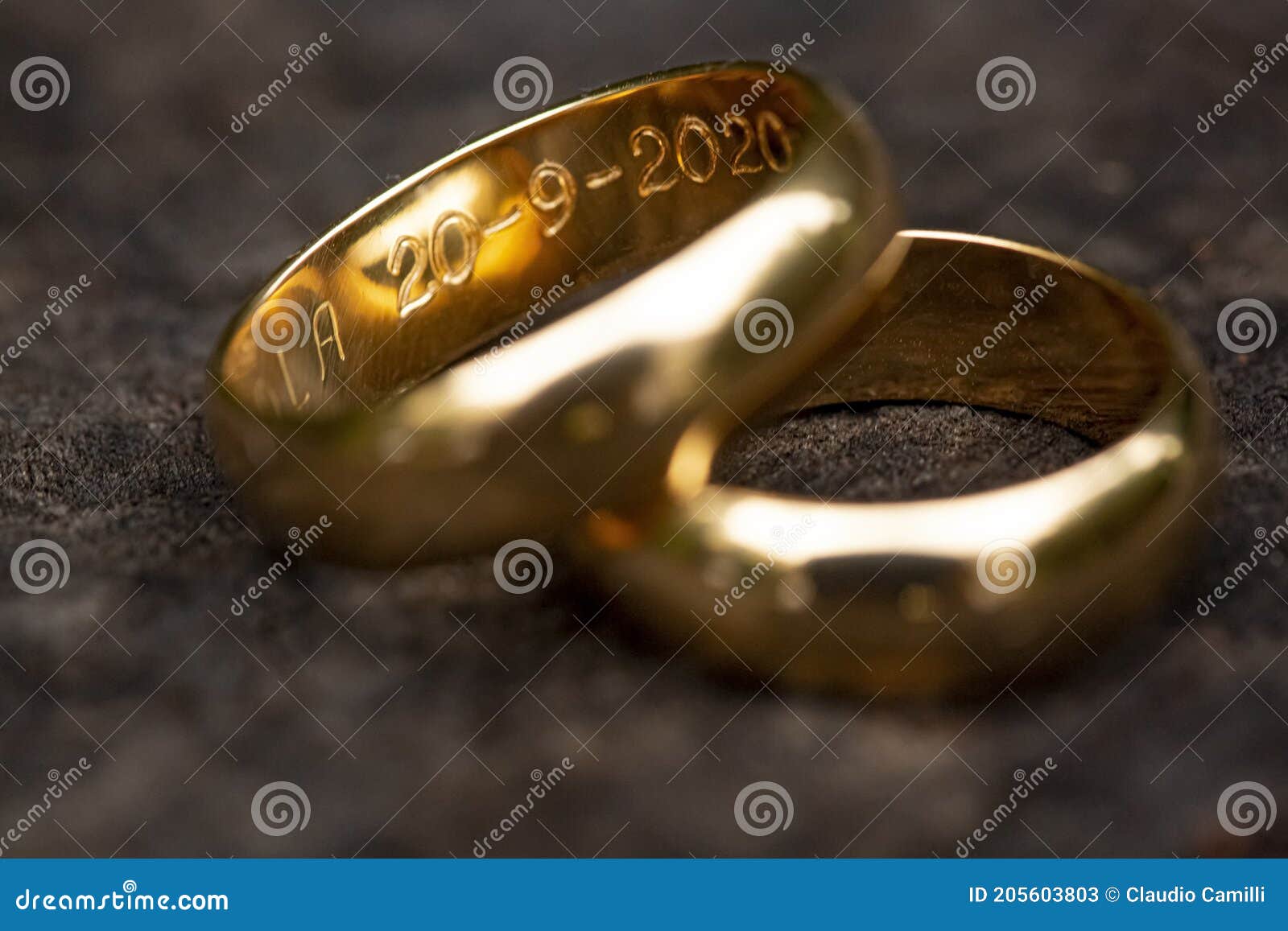 golden ring with engraved dates