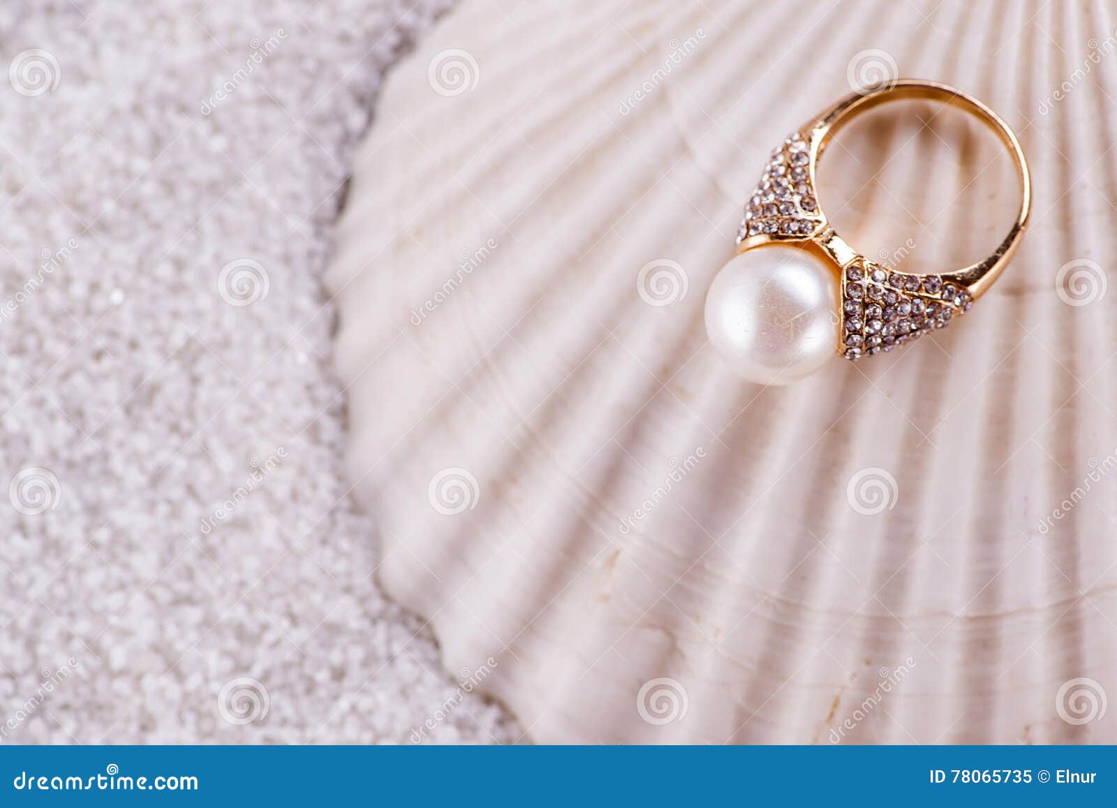 The Golden Ring and Sea Shell Stock Image - Image of jewellery ...