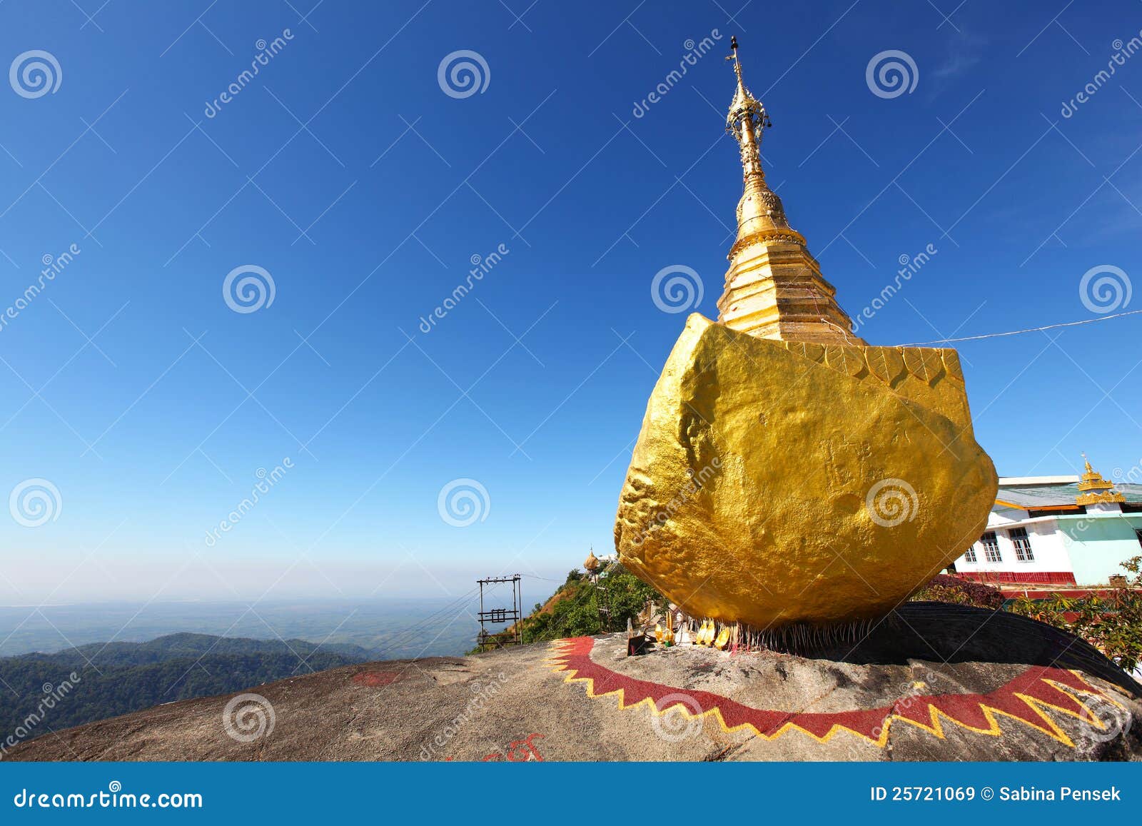 golden rock a buddhist pilgrimage site, myanmar