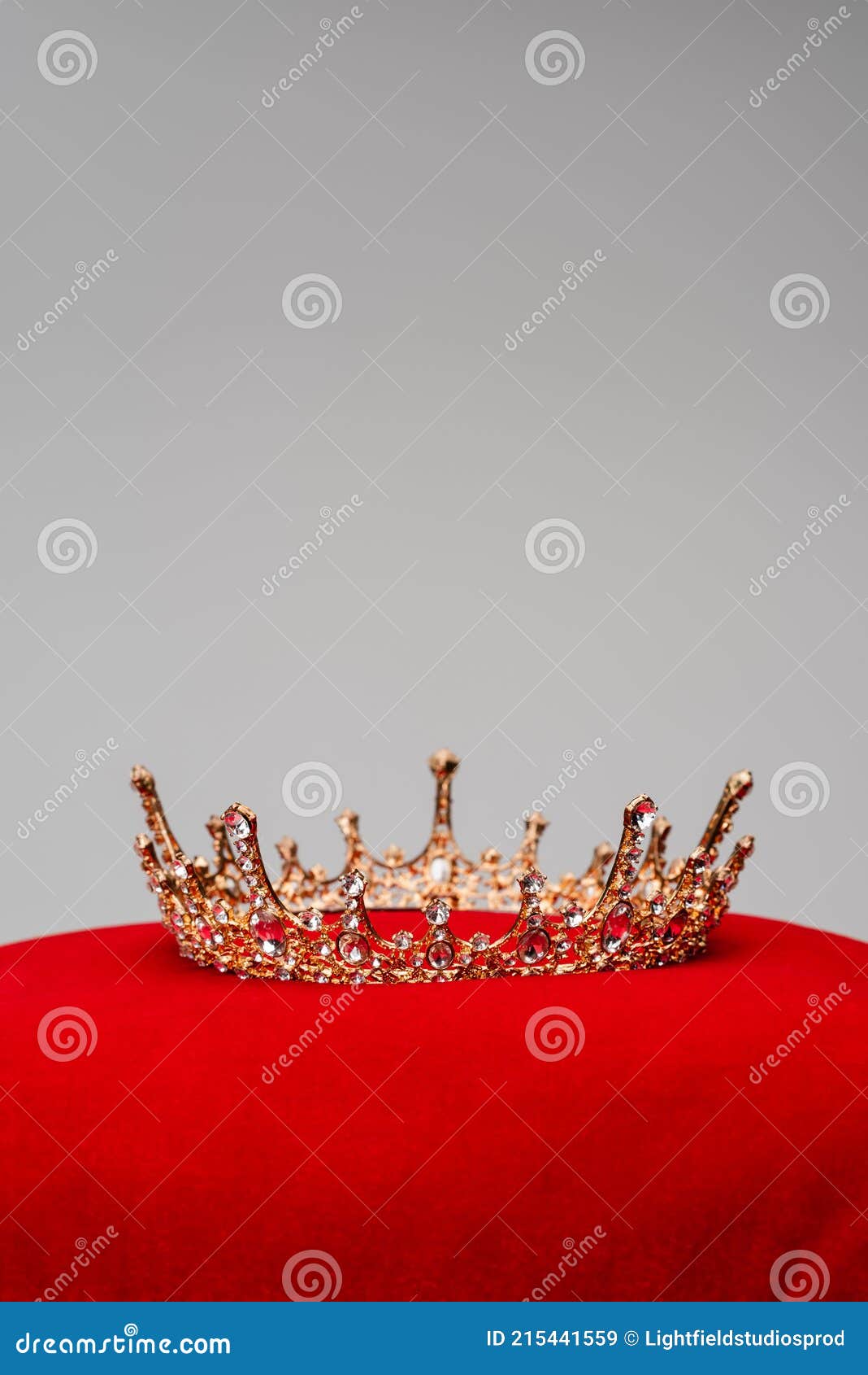 Golden Royal Crown on Red Velvet Stock Image - Image of jewelry ...