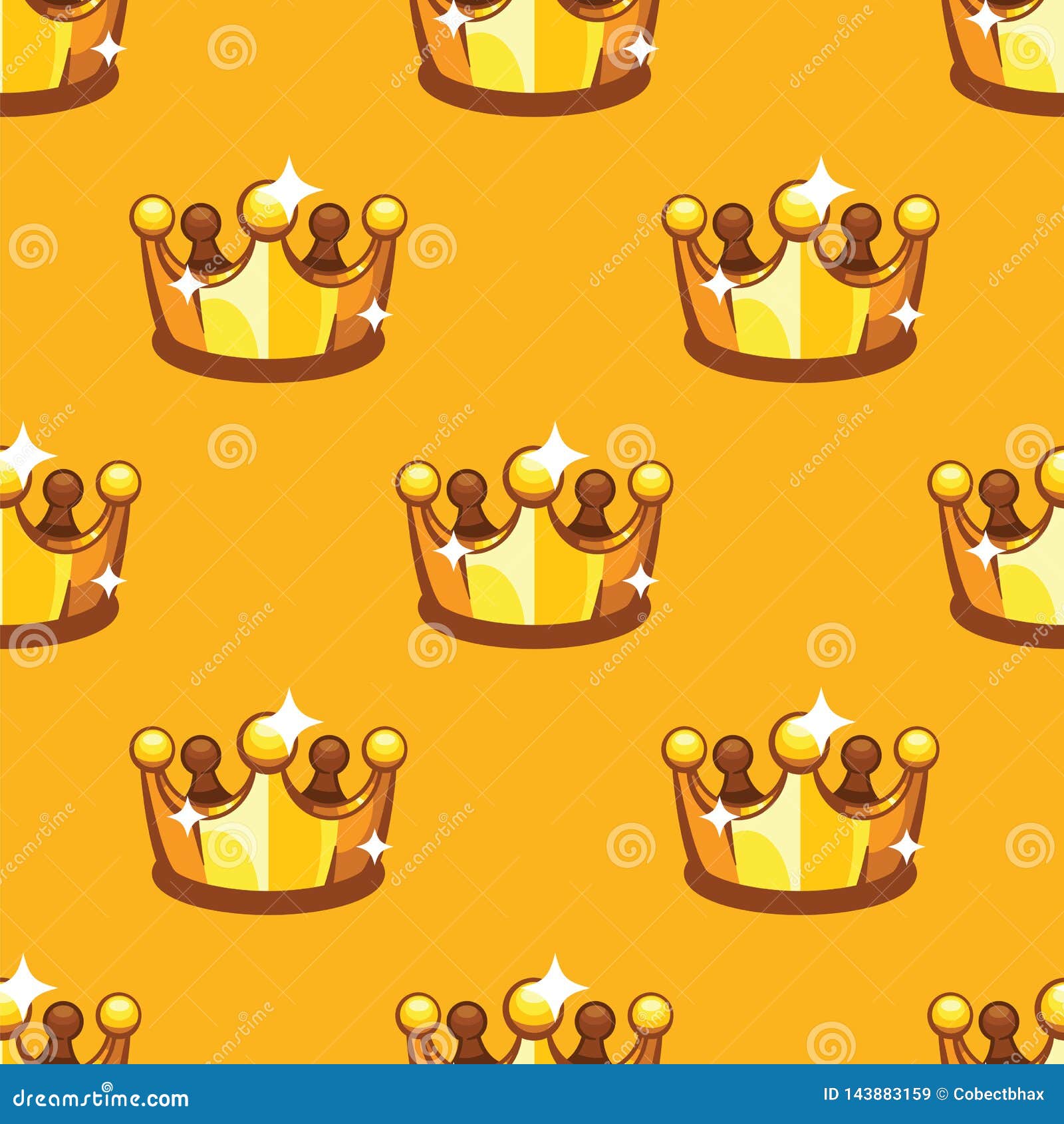 Golden Royal Crown Seamless Pattern Background. Pattern King and Queen  Crownon Yellow Background. Stock Illustration - Illustration of diamond,  carat: 143883159