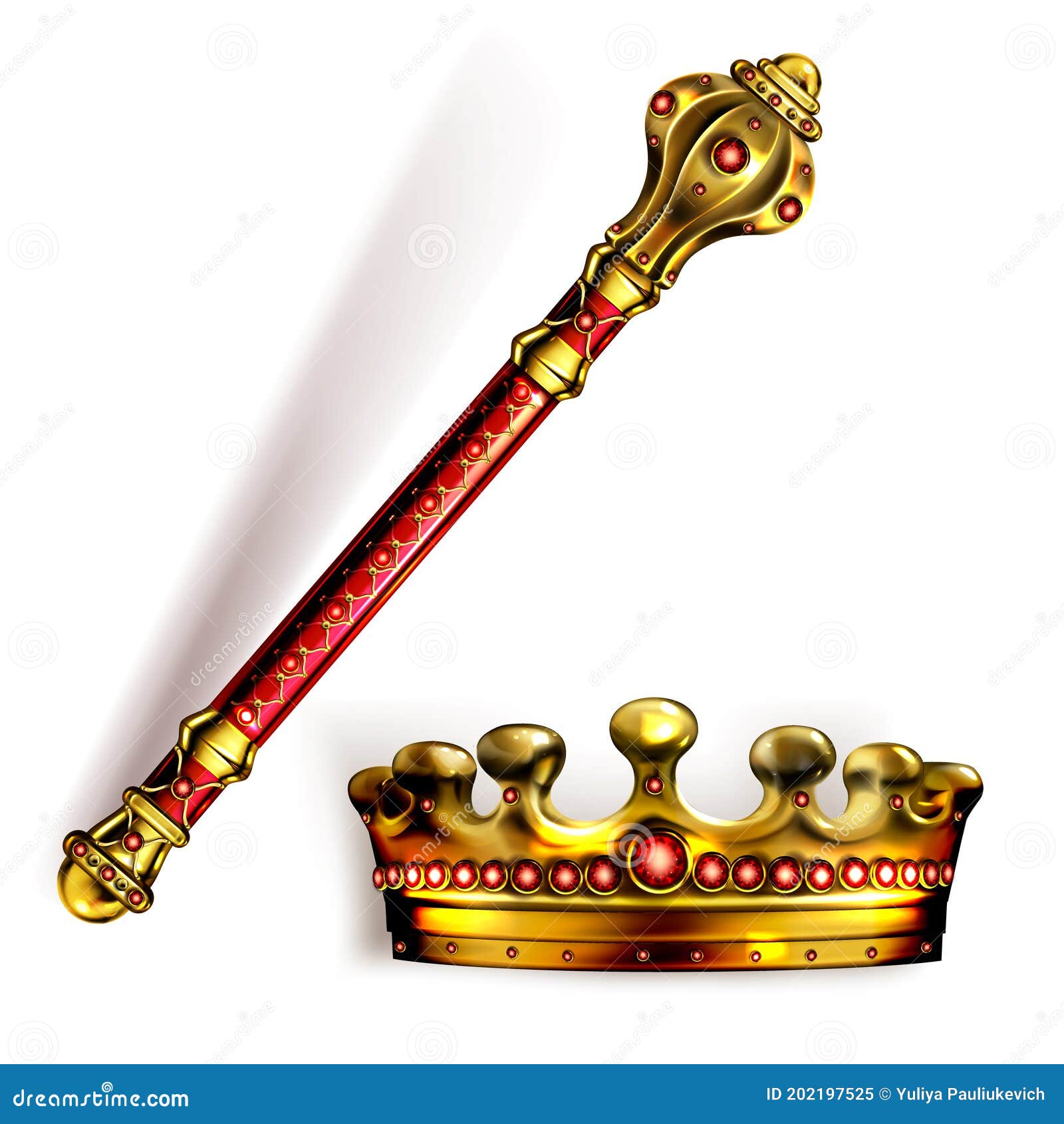 Golden Scepter Cartoon Vector | CartoonDealer.com #12115803