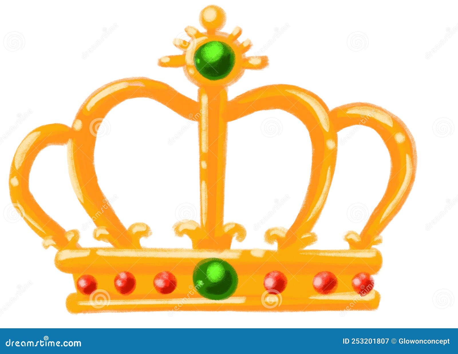 golden shiny crown with jewel cartoon  hand drawing king quuen royal 