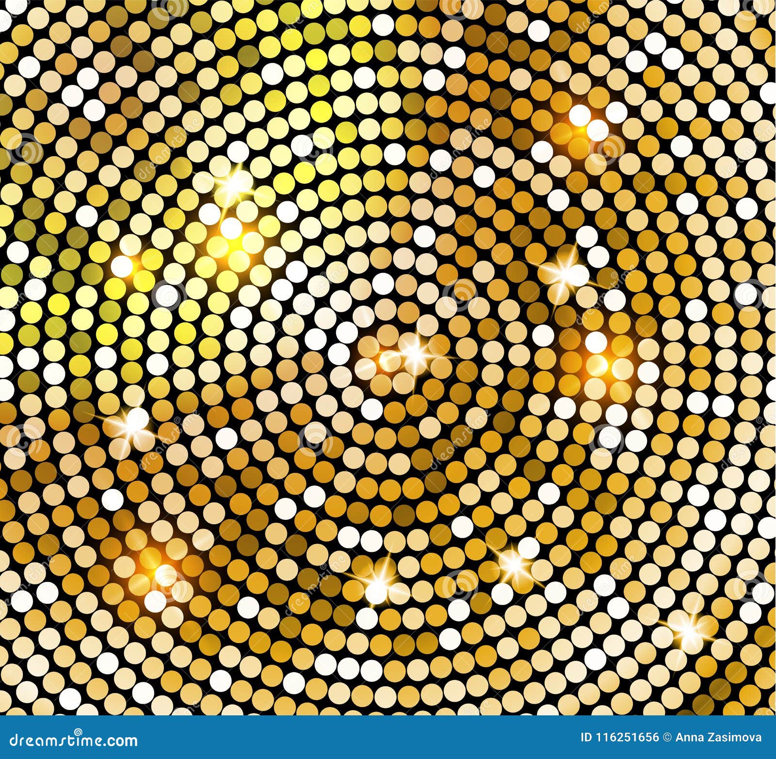 Golden Shiny Mosaic in Disco Ball Style. Vector Gold Disco Lights Background  Stock Illustration - Illustration of element, black: 116251656