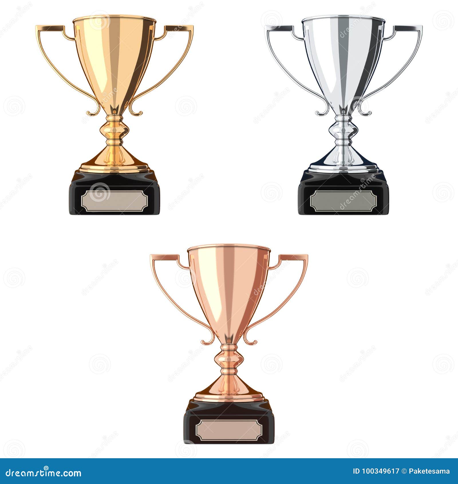 Golden Silver And Bronze Trophy Set Stock Illustration Illustration