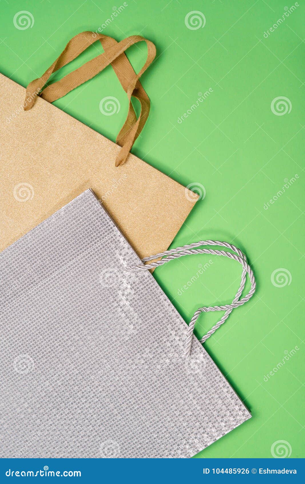 Gift Bags on Blue Background Stock Photo - Image of concept, blank ...