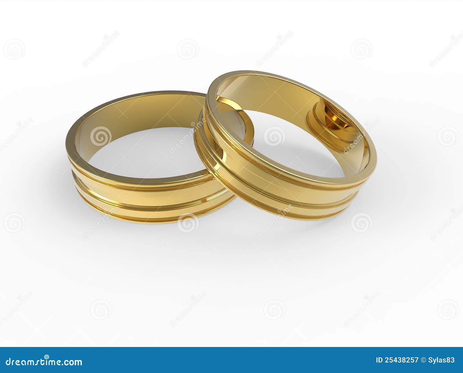 Golden and Silver Wedding Rings Stock Illustration Illustration of