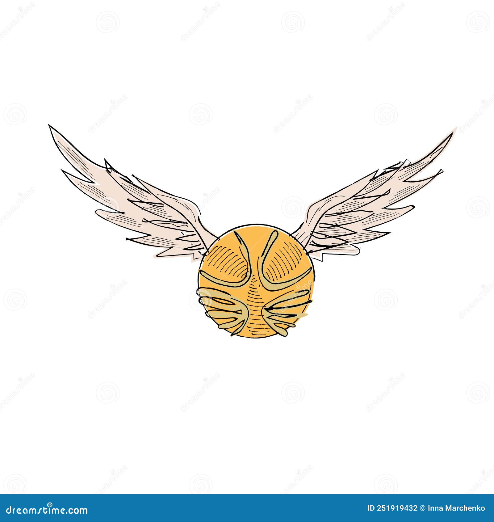 Golden snitch from the movie about harry potter Vector Image