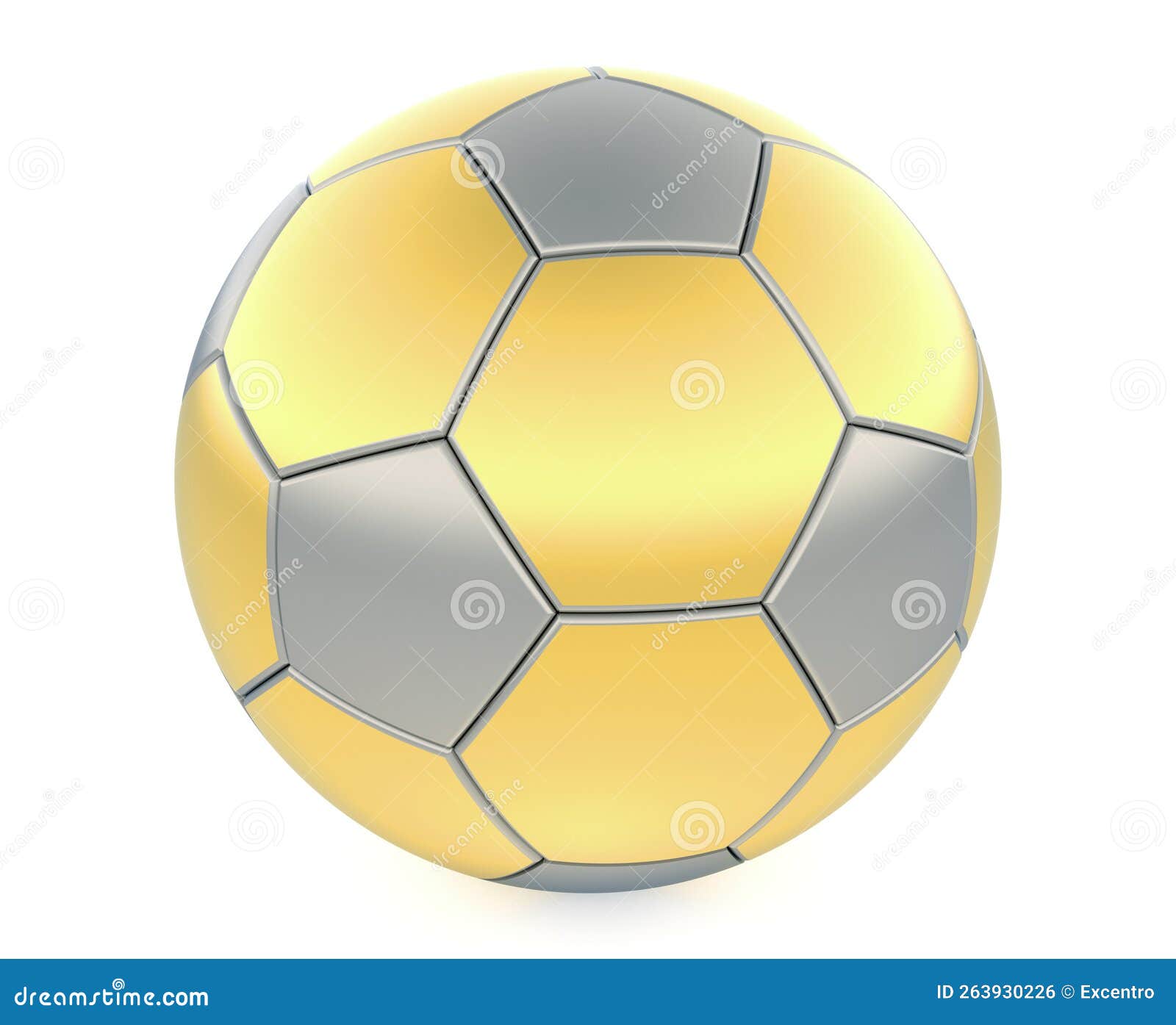 Golden soccer ball stock illustration. Illustration of golden - 263930226