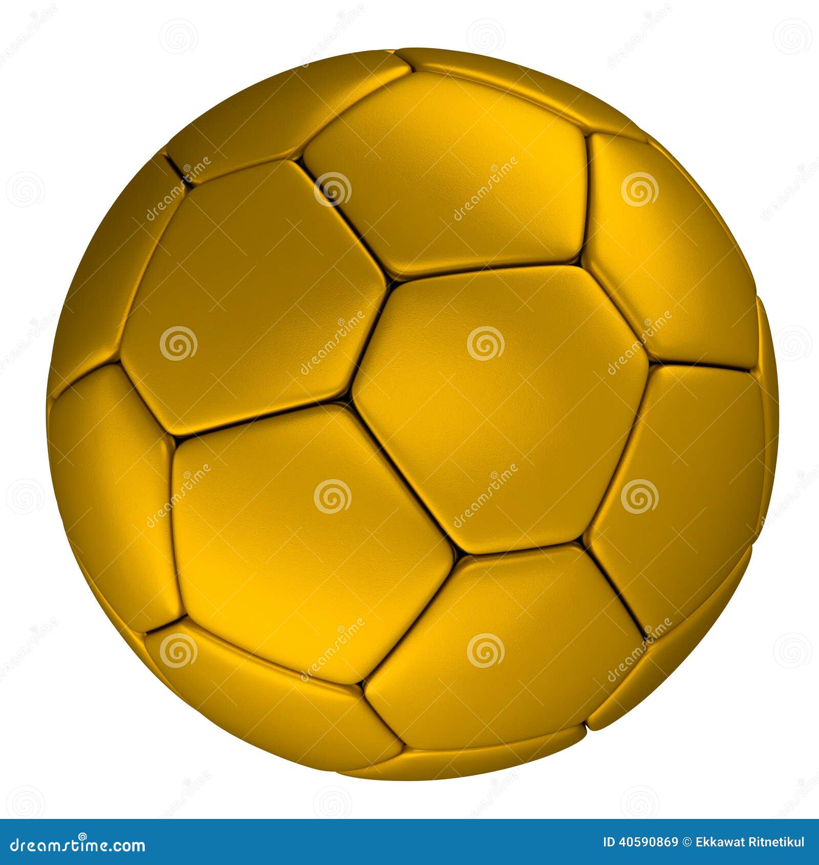 Golden Soccer Ball, Isolated on White Background Stock Image ...