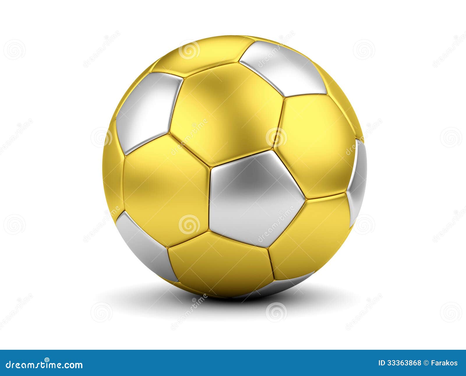 Golden Soccerball on White Closeup Stock Illustration - Illustration of ...