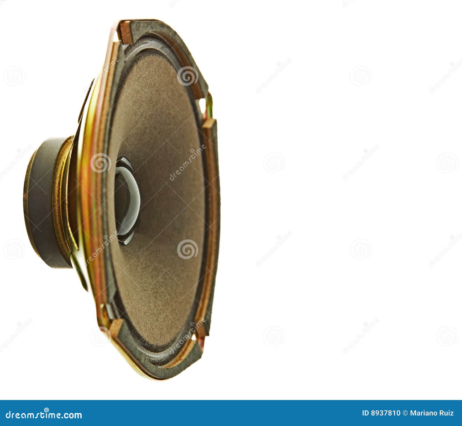 Golden Speaker stock photo. Image of black, musical, isolated 8937810