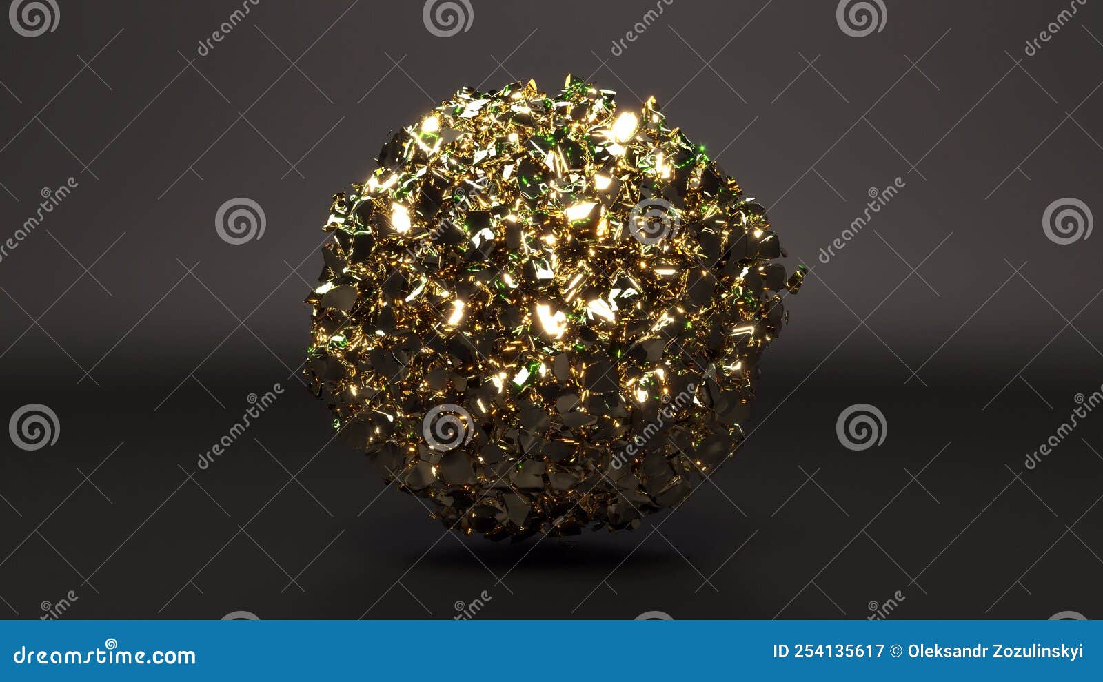 Golden Sphere Explosion Creative Abstract Background Gold Particles