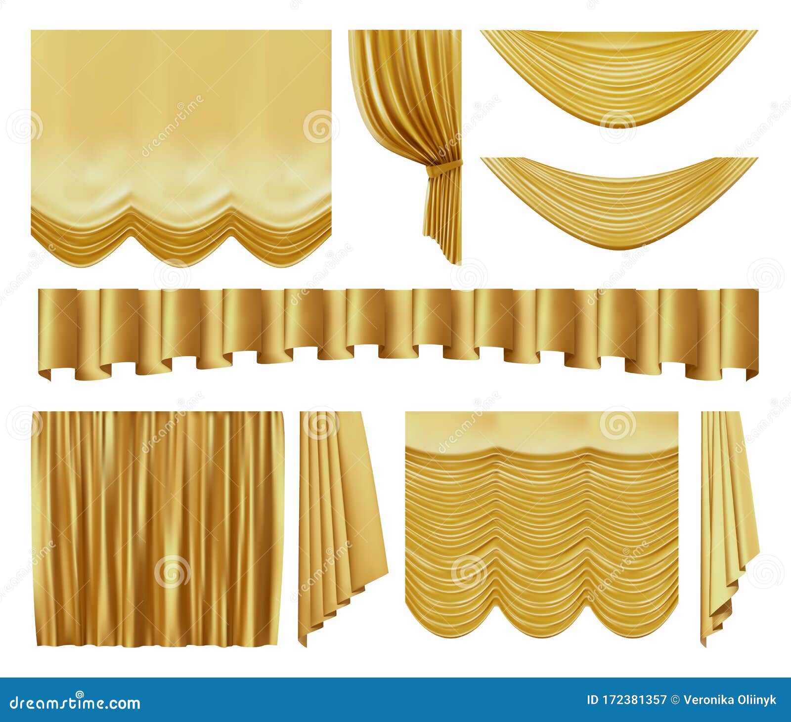 Golden Stage Curtains Realistic Interior Luxury Gold Velvet Curtains Golden Stage Curtains Realistic Interior Luxury Gold Velvet Curtains