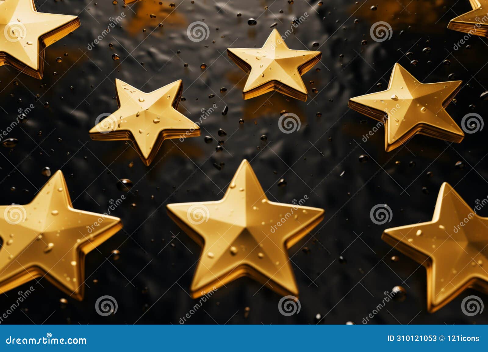 golden stars rained down in an icon representing rankings or reviews