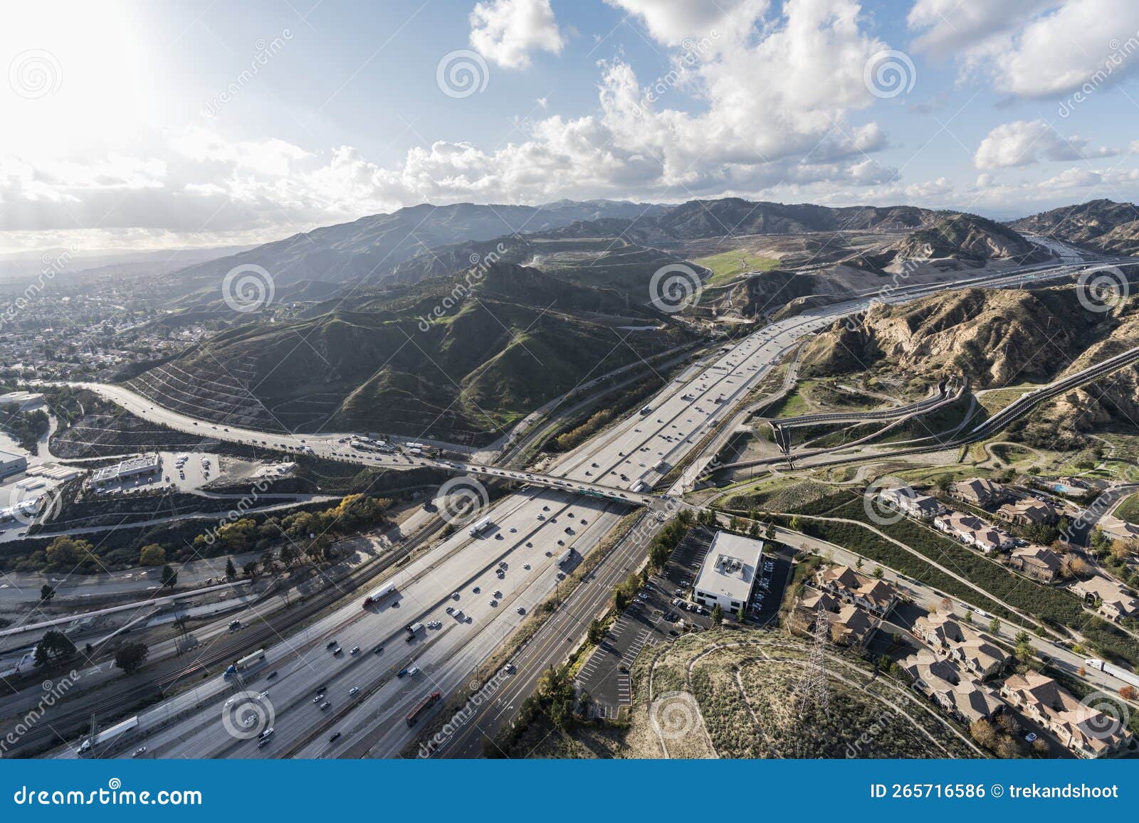 Golden State 5 Freeway Leaving Los Angeles Stock Photo - Image of route