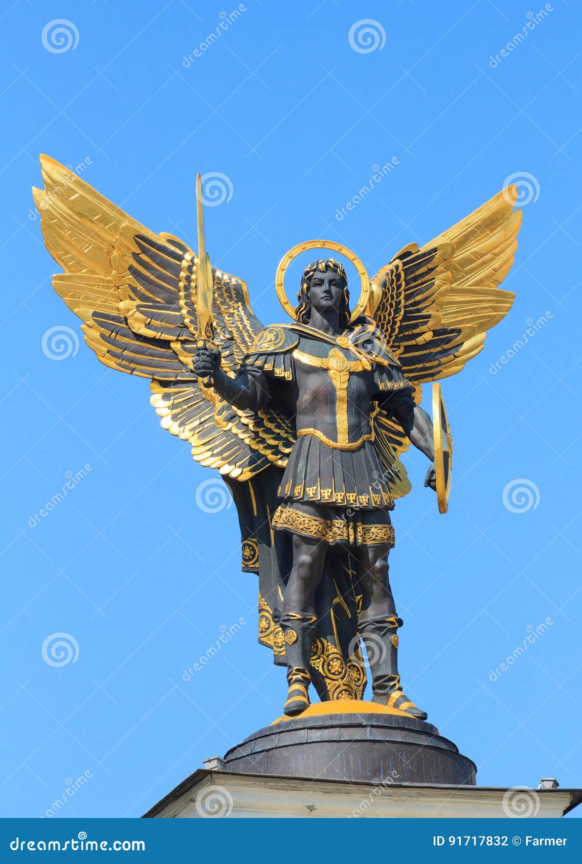 golden statue of archangel michael in kiev