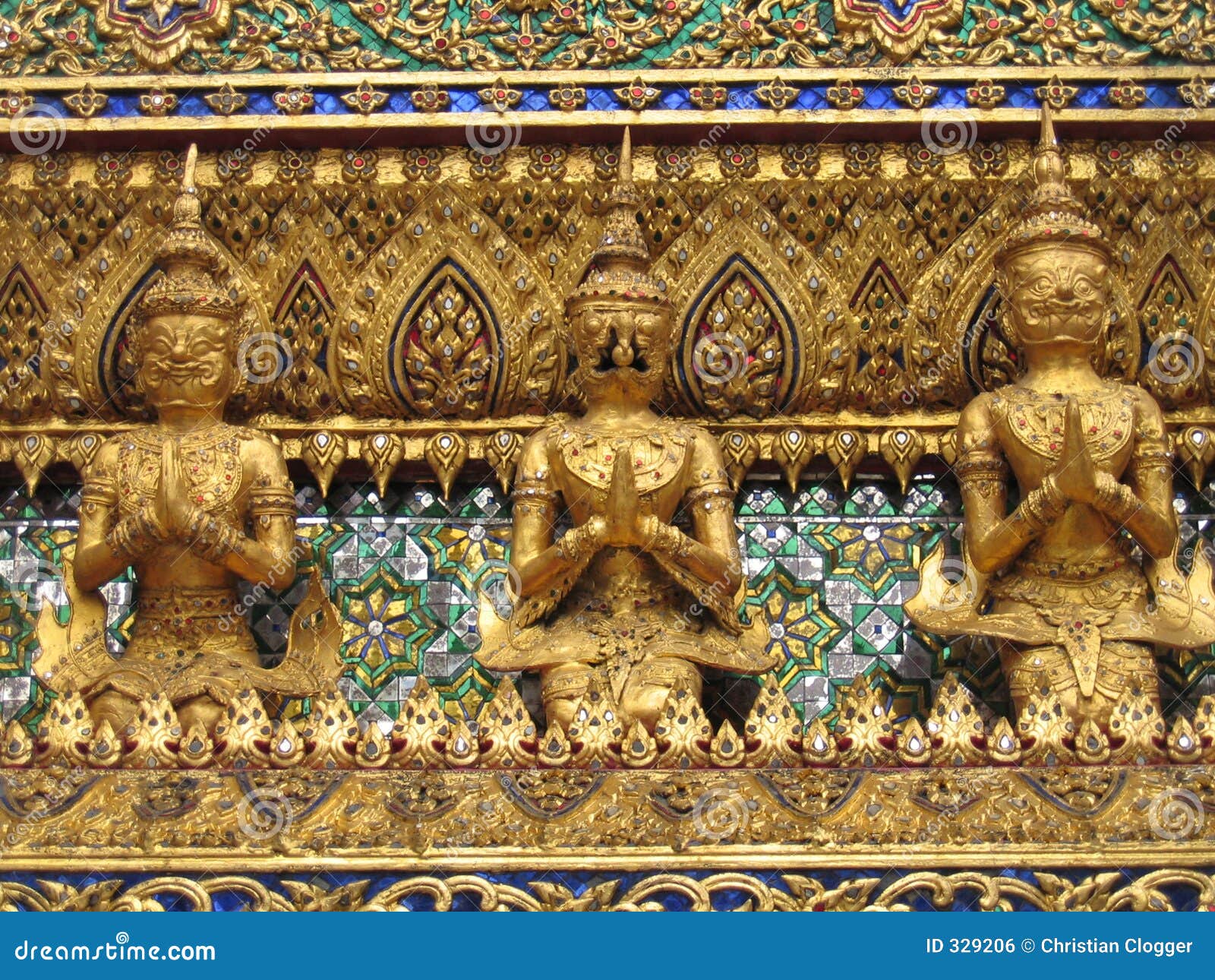 Golden statues stock photo. Image of religion, colors, asia 329206