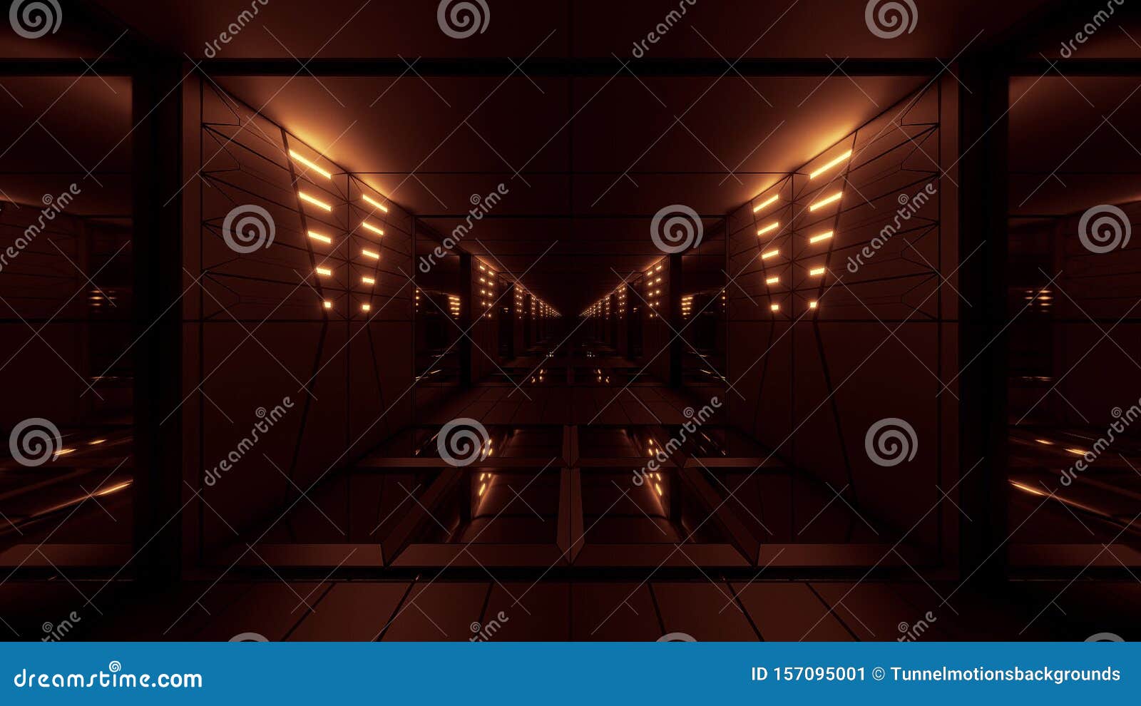 golden stylish dark sci-fi tunnel qith nice glow 3d  background wallpaper