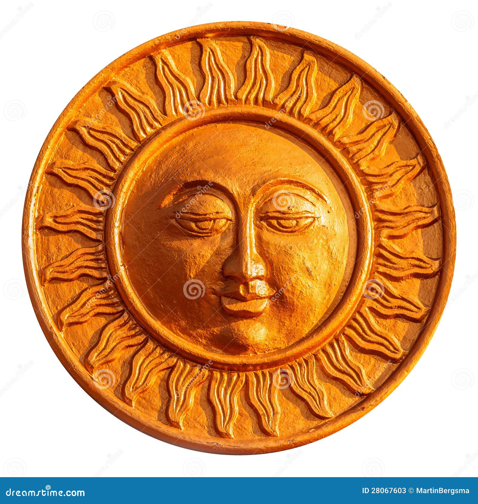 golden sun figurine  on white