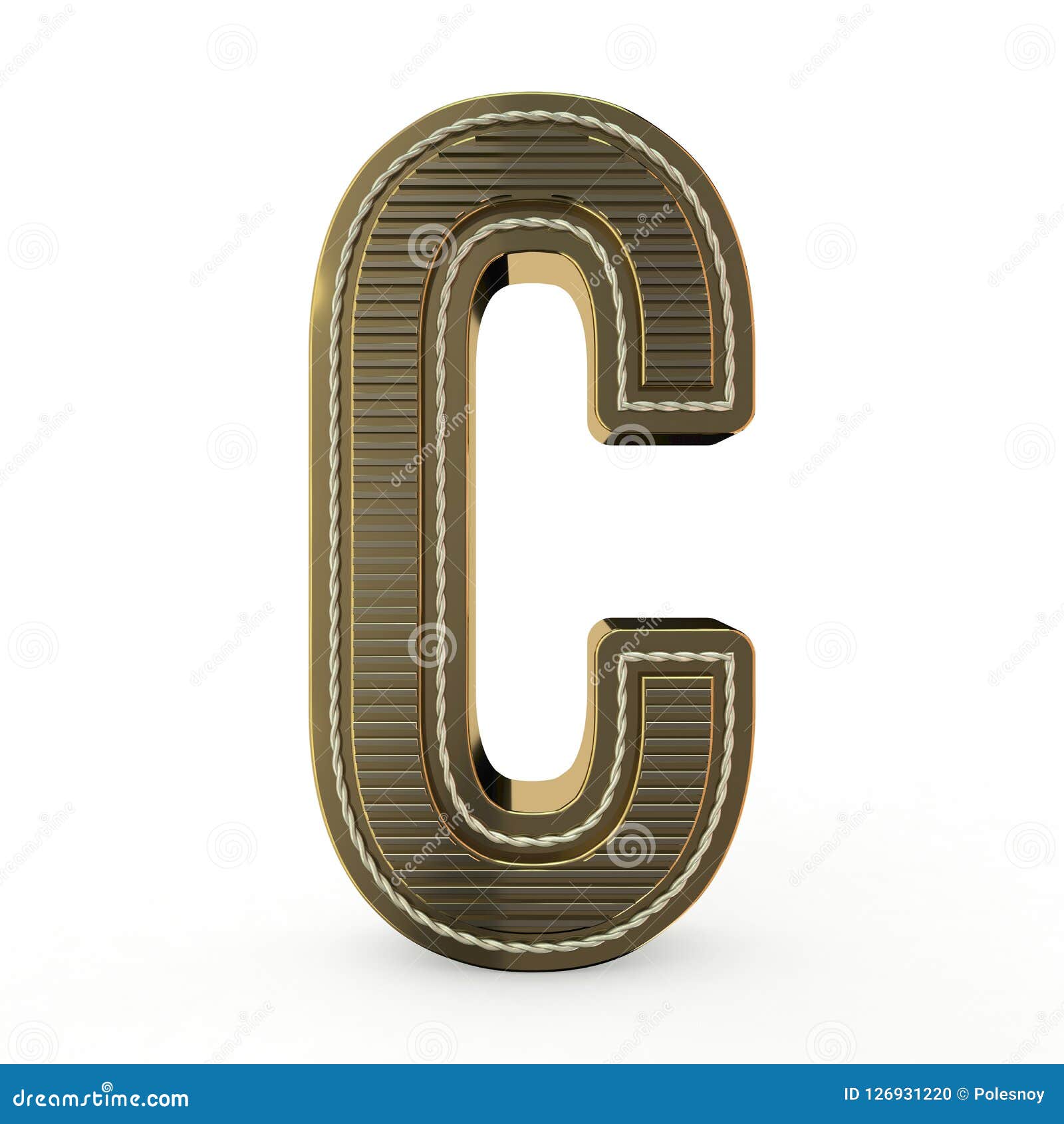 Golden Symbol of the Alphabet. 3D Stock Illustration - Illustration of ...