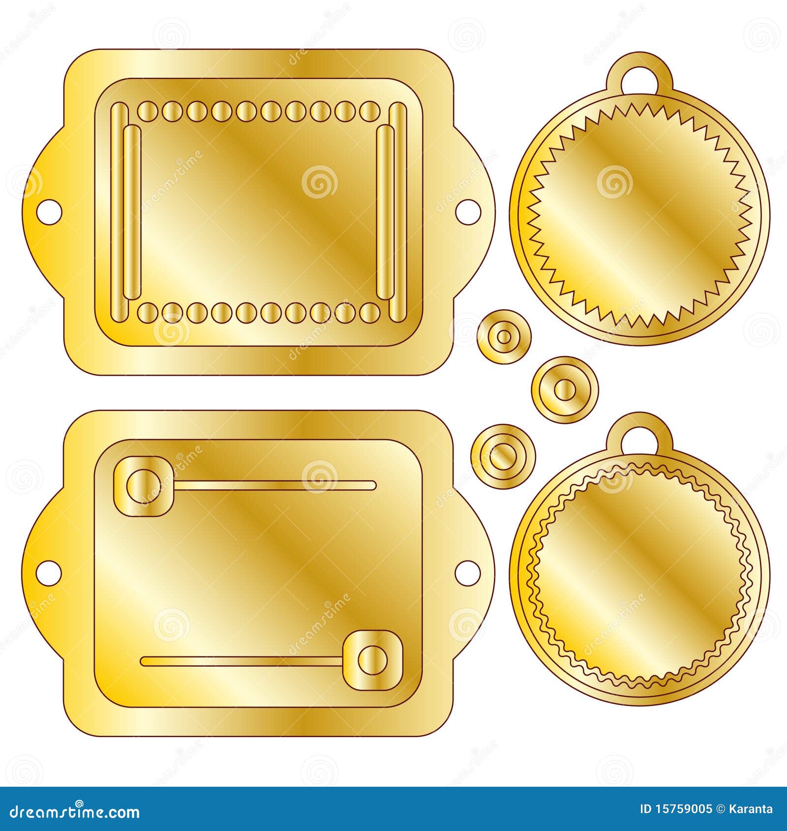Golden tags or labels stock illustration. Illustration of business