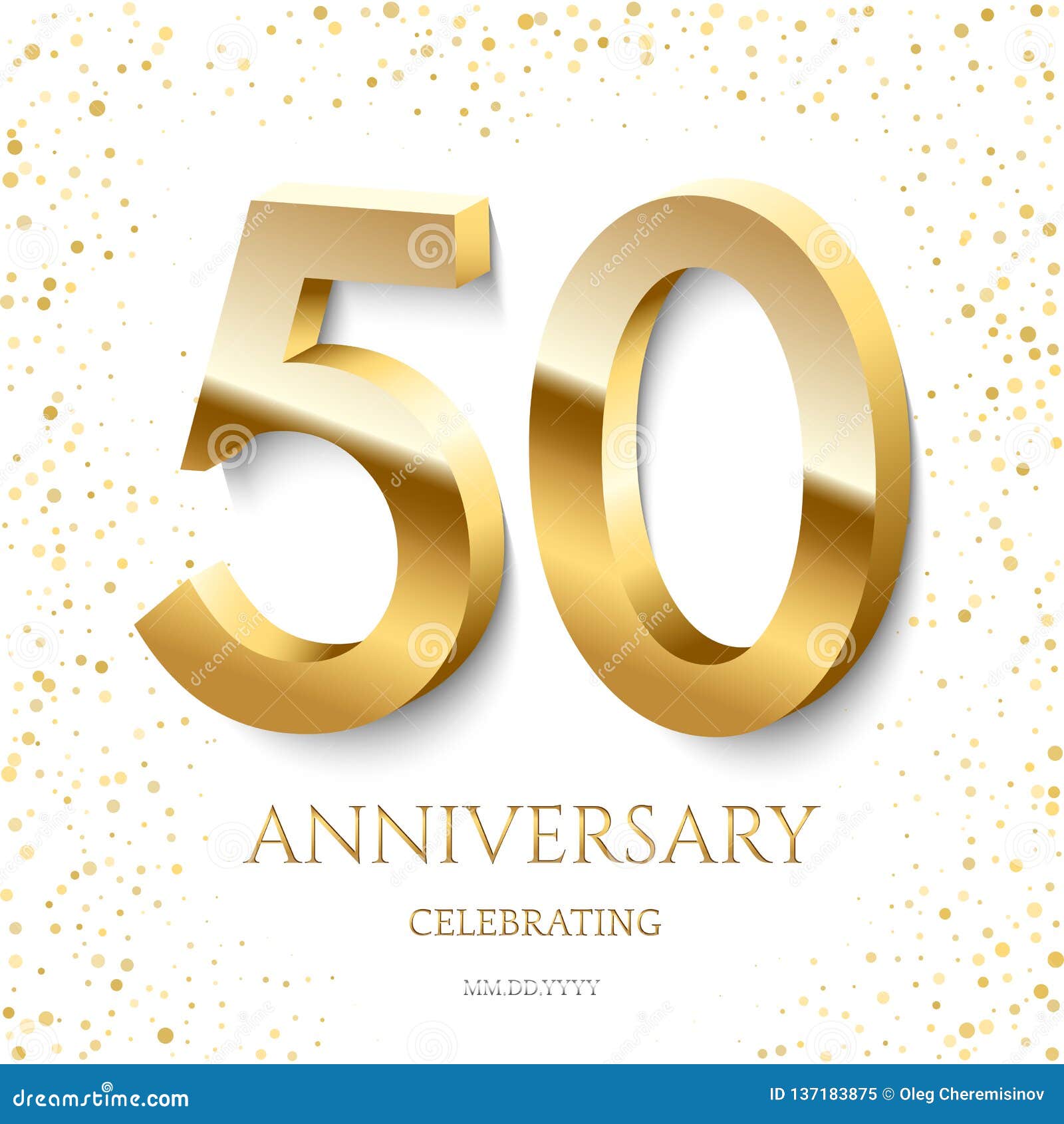 50th Years Anniversary Logo Design Stock Vector 