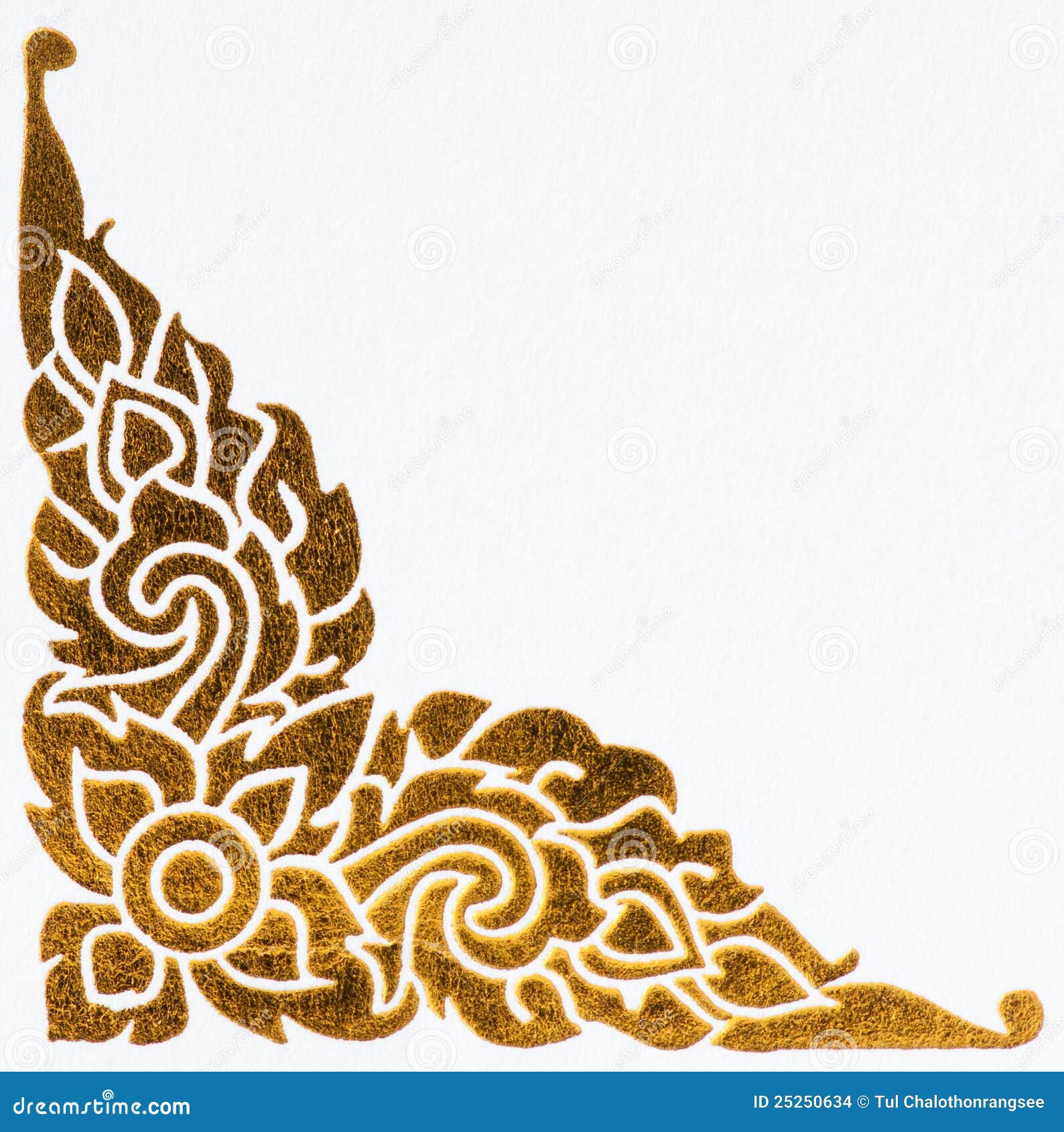golden thai style pattern on wall