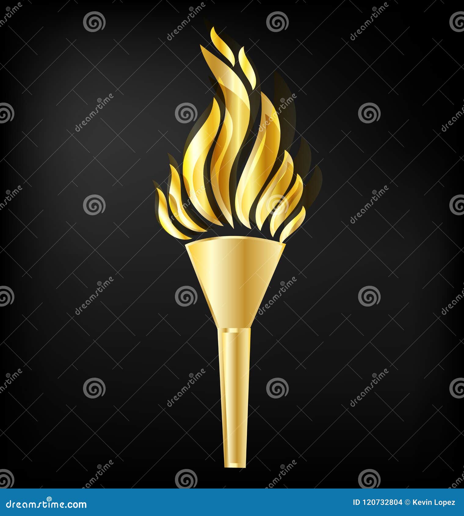 Golden torch vector stock vector. Illustration of logo - 120732804