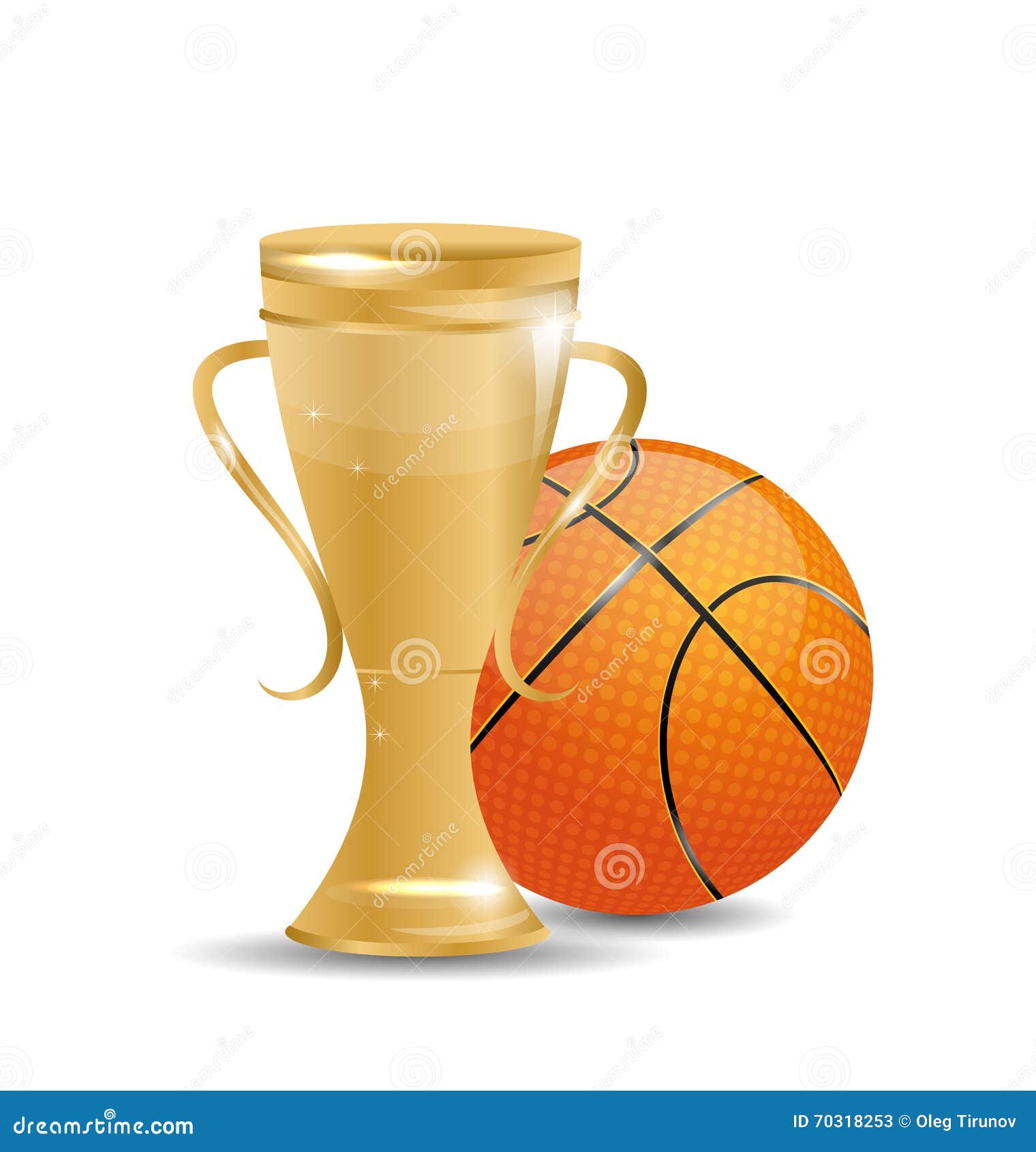Golden Trophy with Basketball Ball Stock Vector - Illustration of gold