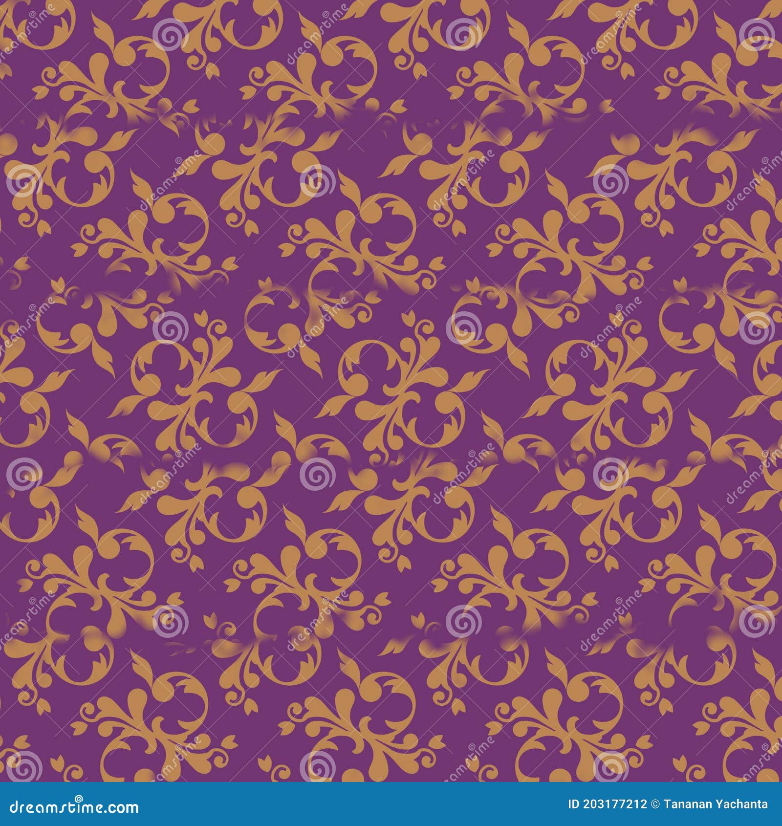 Golden Victorian on Purple Background Stock Illustration Illustration of decor, graphic 203177212