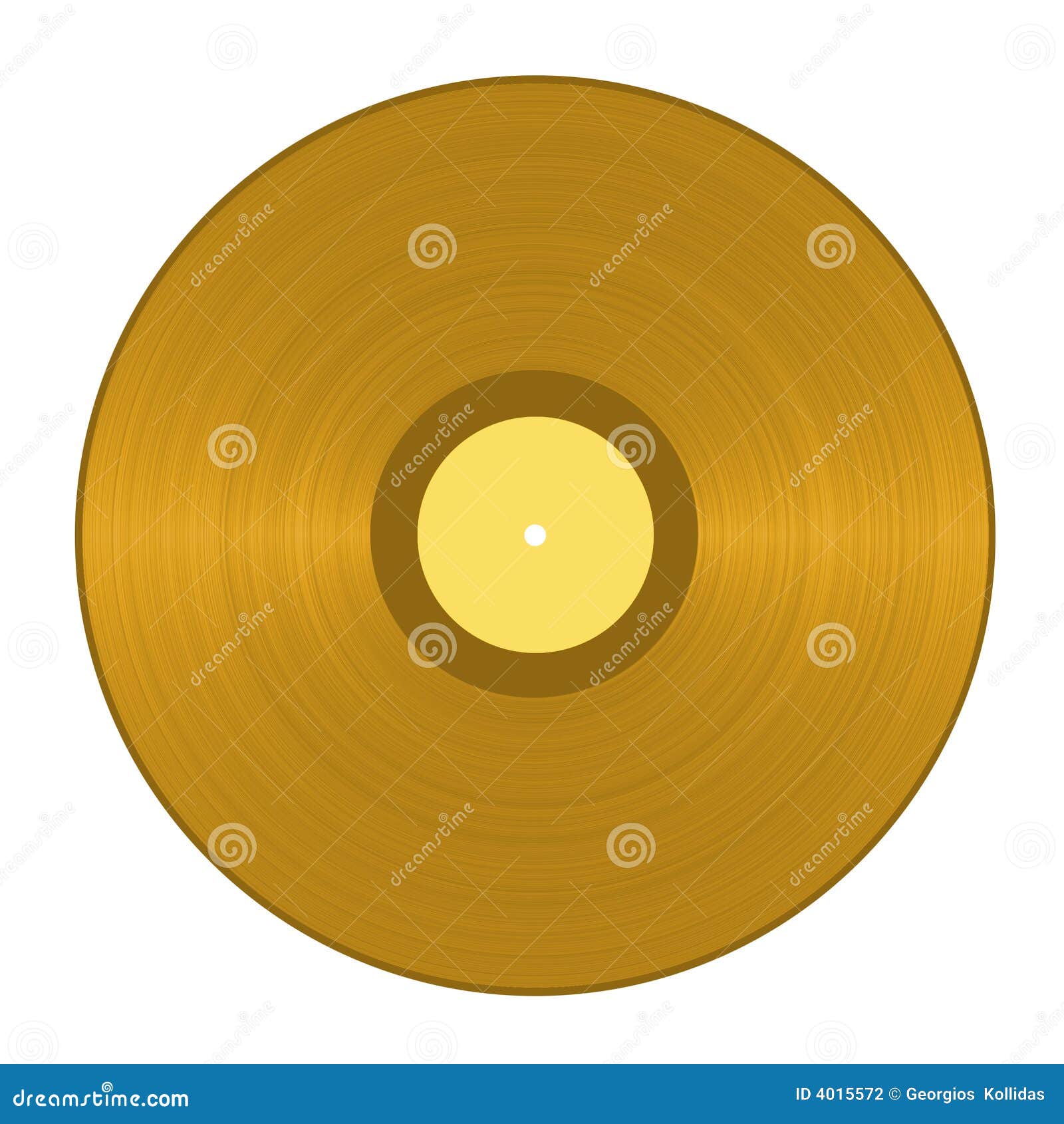 Golden Vinyl Record stock illustration. Illustration of notes 4015572