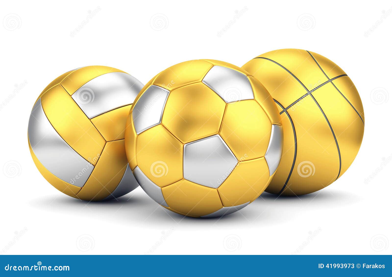 Golden Volleyball, Basketball and Soccerball Stock Illustration ...